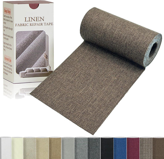 Linen Repair Tape 4x70 Inch Self-Adhesive Couch Patch Repair Fabric Patch for Furniture,Sofas,Cushion,Chairs,Bags,Linen Goods(Coffee)