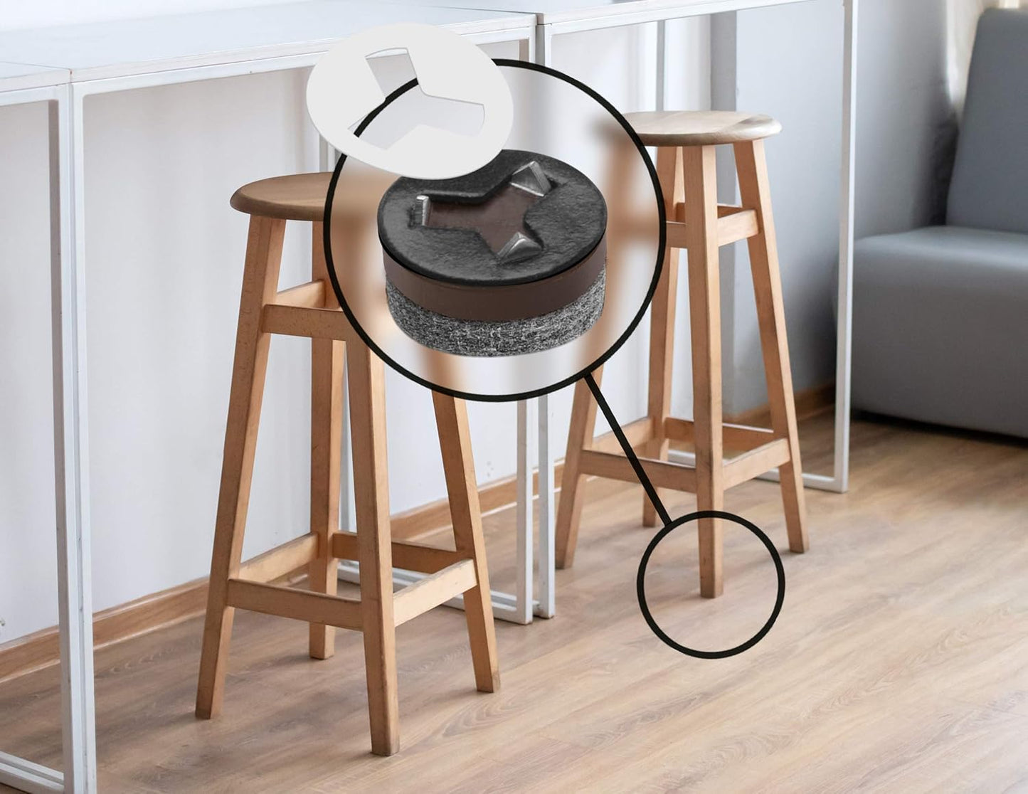 Slipstick GorillaFelt 3/4 Inch Chair Leg Floor Protectors/Felt Glides (Set of 16) Tap On Felt Furniture Pads Guaranteed to Stay On, Round Sliders, CB240-16