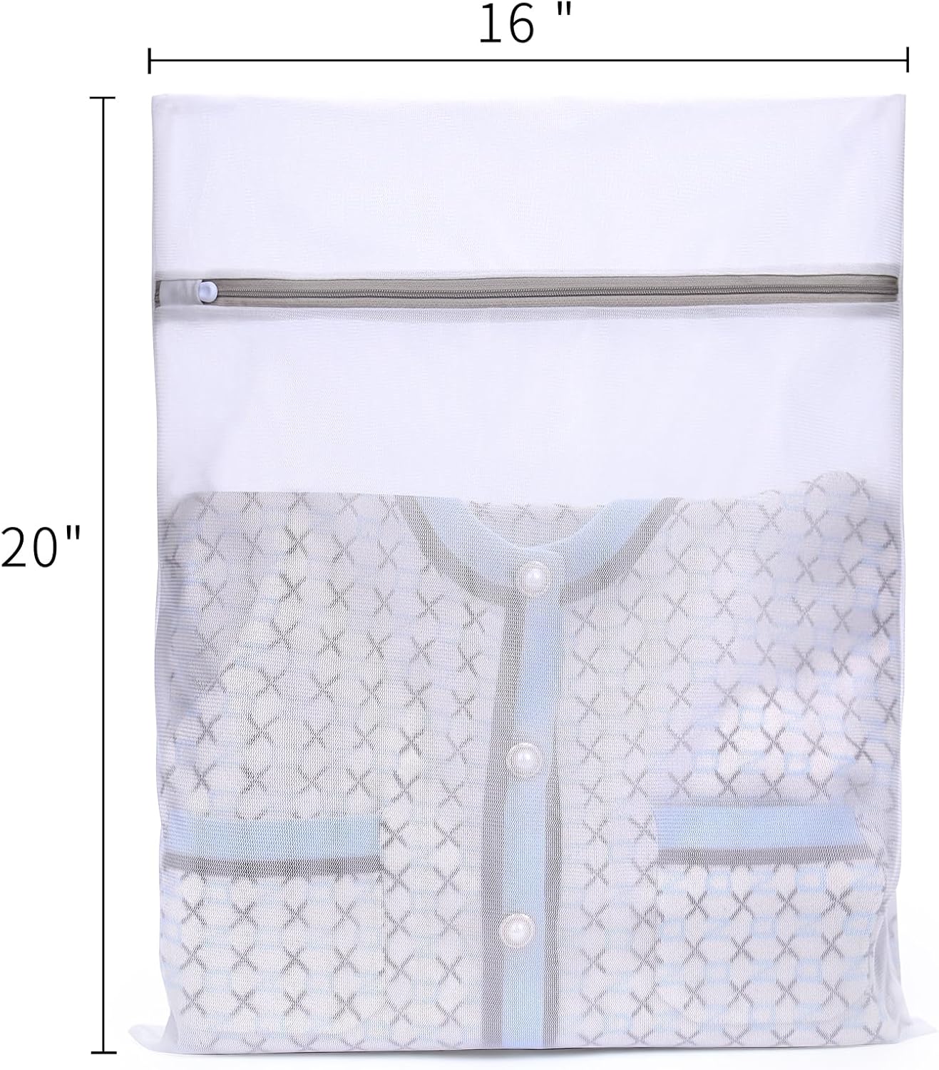 Muchfun 3Pcs Durable Fine Mesh Laundry Bags for Delicates 16 x 20 Inches (3, Large)