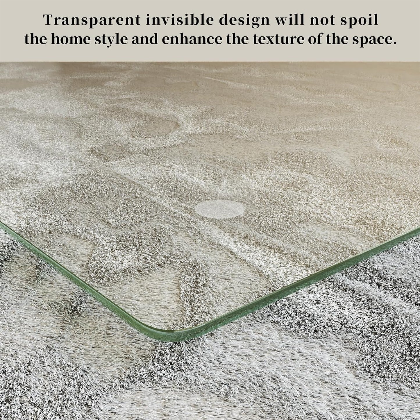 [Tempered Glass] 48" x 48" Glass Chair Mat, 1/5" Thick Office Chair Mat for Carpet or Hardwood Floor, Heavy Duty Hard Chair Mats with Round Corner and Polished Edge, Carpeted Floor Protector