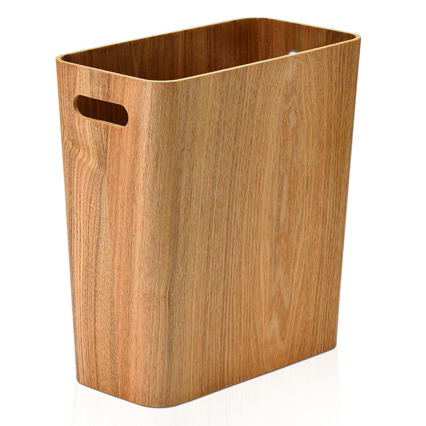 ELONG HOME 2.5 Gallon Wood Trash Can, Stylish Design Natural Wooden Wastebasket, Lightweight & Sturdy for Home/Office/Kitchen