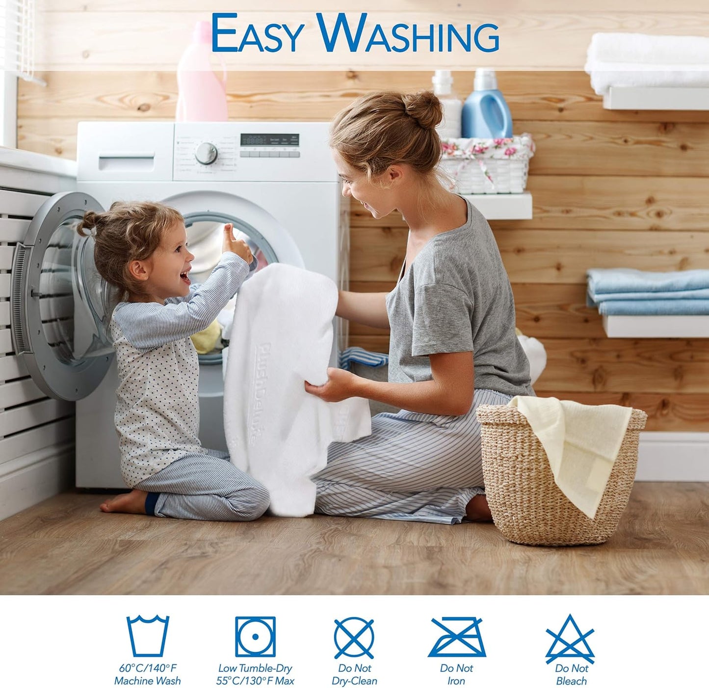 PlushDeluxe Premium Bamboo Mattress Protector – Twin XL Size, Waterproof, & Ultra Soft Breathable Noiseless Washable Bed Mattress Cover for Comfort & Protection - White