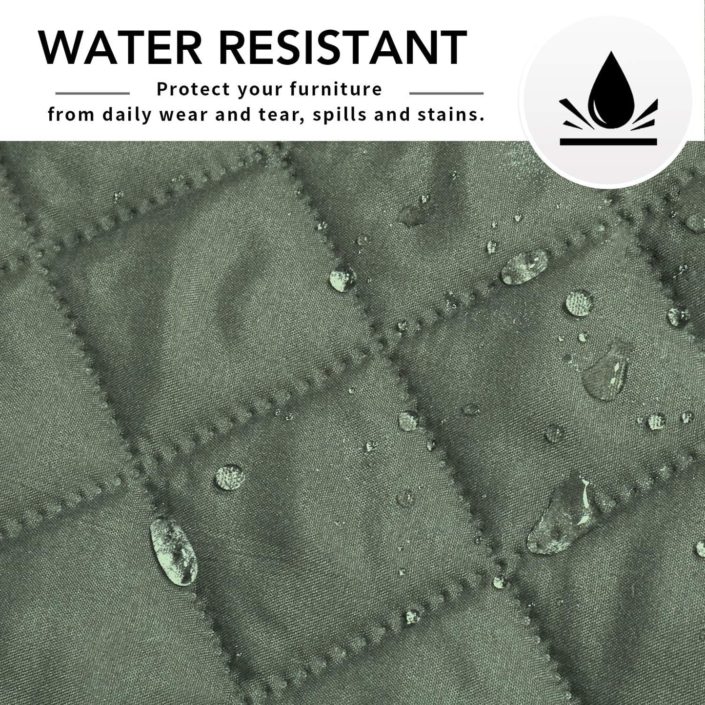 Easy-Going L Shape Sofa Slipcover - Reversible Chaise Cover - Furniture Protector for Pets, Kids, Dogs, Cats (Small, Greyish Green/Greyish Green)