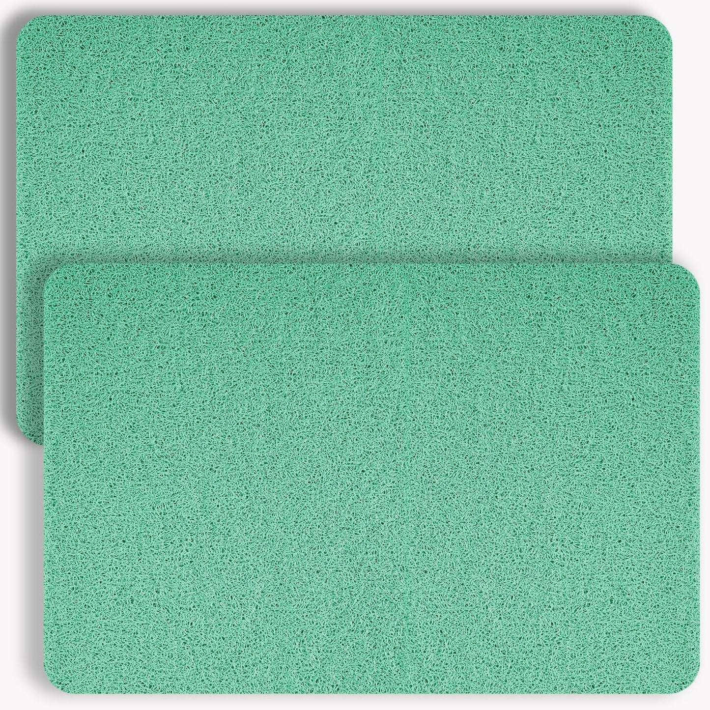 Non-Slip Bathtub Mat, 2 Pack Anti Slip Shower Mat, Fast Drying Bathtub Mats, Foot Scrubber Mat, Anti Slip Mat for Tub, Floor, Bathroom, Kitchen, Home, Hotel (Light Green 24"×16"+24"×16")