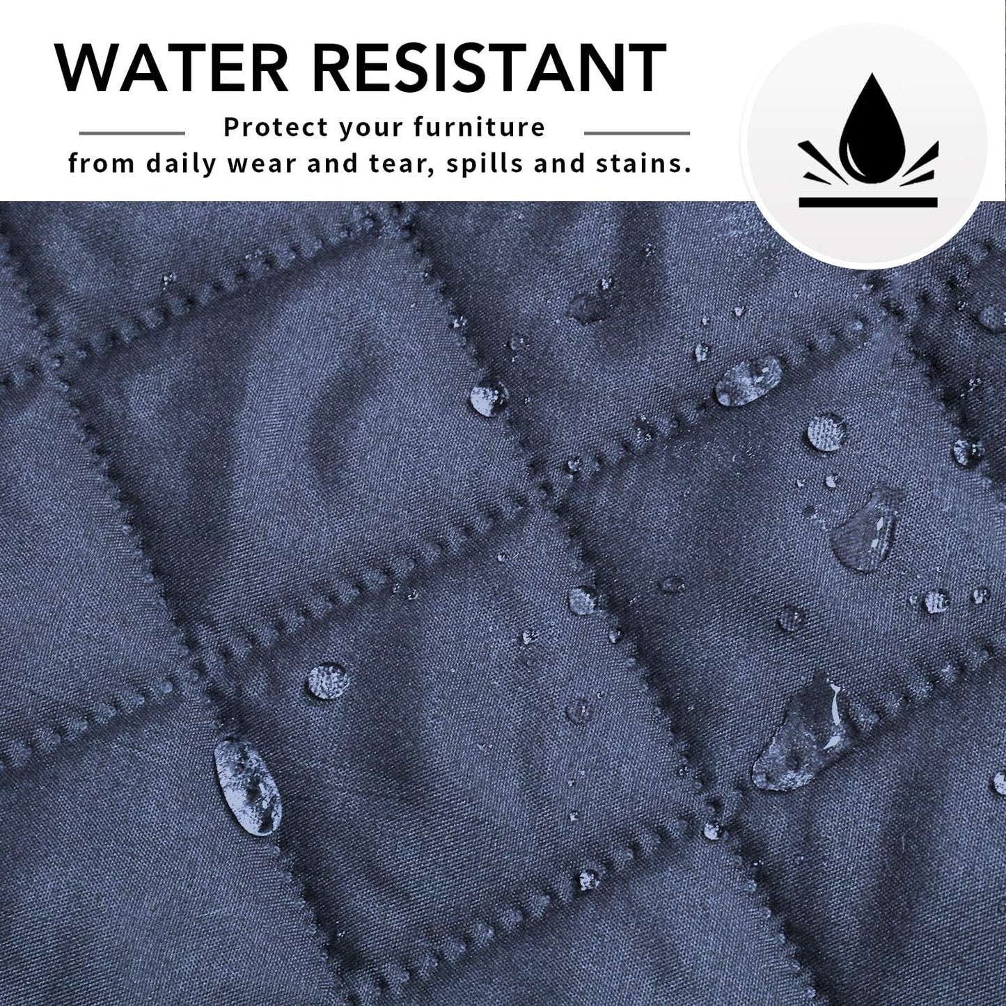 Easy-Going Slipcover for L-Shape & Sectional Couches - Reversible Chaise Lounge Cover - Dog & Cat-Proof Furniture Protector (Large, Dark Blue)