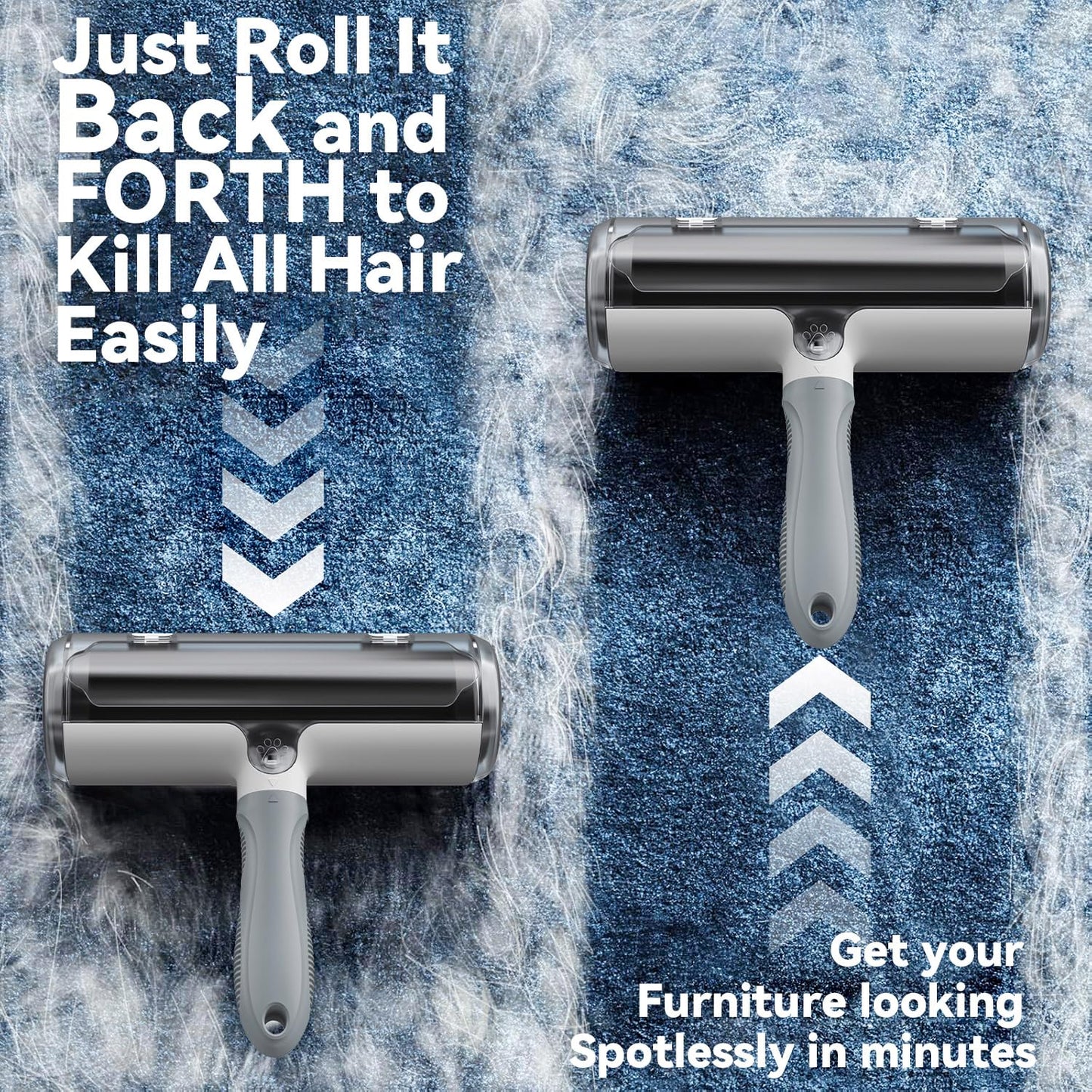 Belife Pet Hair Remover Roller Reusable Lint Roller for Dog and Cat Hair, Multi-Surface Pet Hair Removal Tool for Couch, Furniture, Carpet, Clothes, Bedding (Gray)