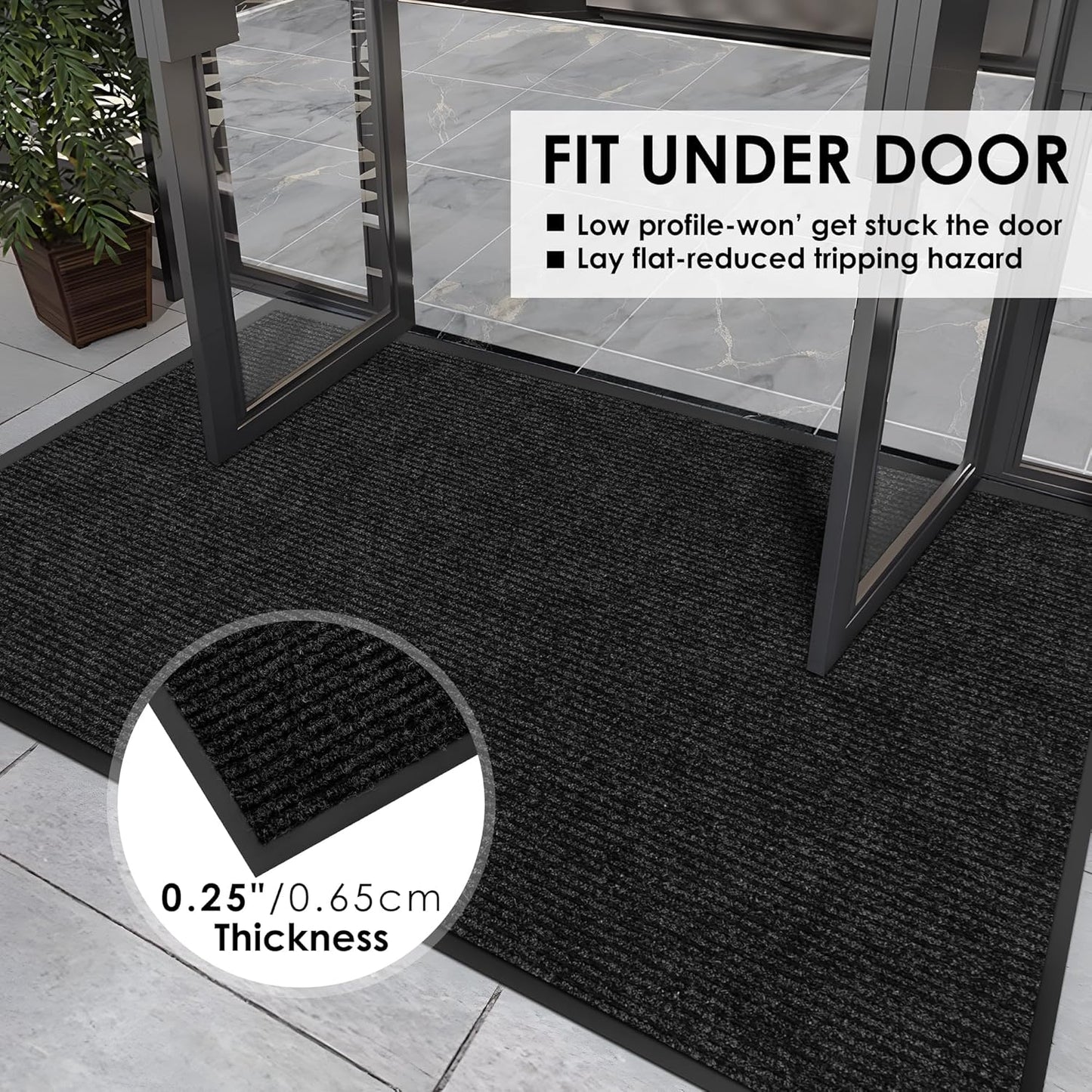 4′ x 49′ Front Door Mat Indoor Outdoor Entrance, Commercial Floor Mat Heavy Duty Dirt Trapper Entryway Doormat, Custom Size Non Slip Rubber Backing Welcome mat, Door Mat for High Traffic Area