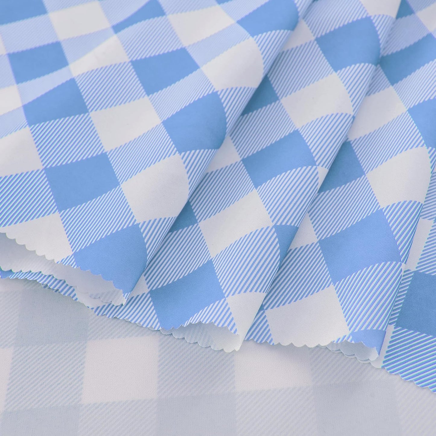 Waterproof Plaid Tablecloth Fabric - Round 58 Inch Classic Gingham Checker Table Cloth for Indoor/Outdoor Use - Buffalo Table Cover for Picnics, BBQs, and Parties