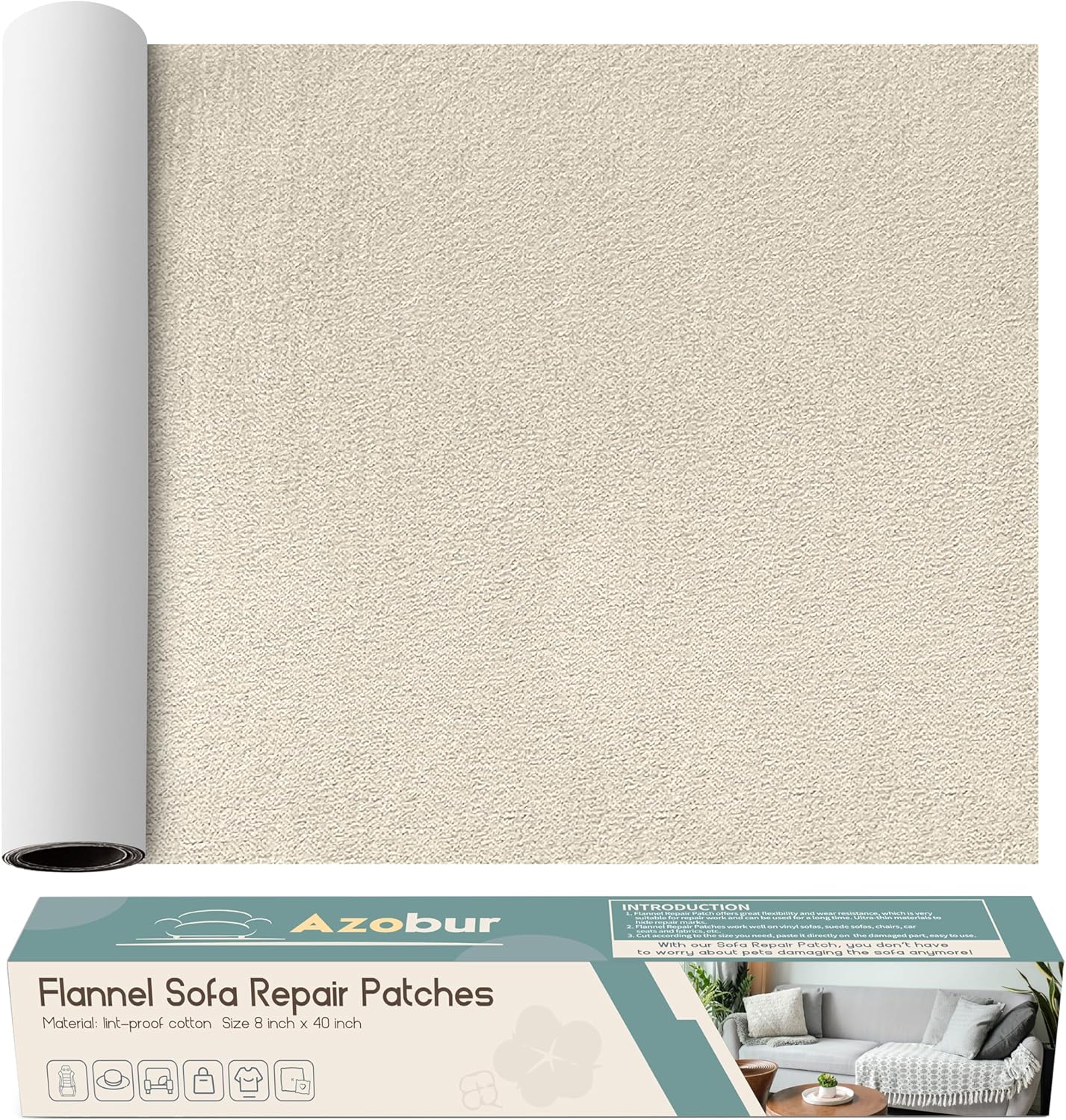 Velvet Repair Patch, Self-Adhesive Flannel Fabric Patch, Multi Colors, Microfiber Patch，Can be Used to Patch Sofas, Car Seats, Handbags, Jacket Holes and Tears (Khaki)