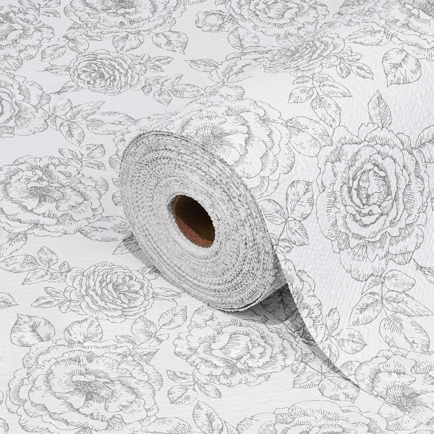 Drawer and Shelf Liner for Kitchen Cabinets Non-Adhesive Cabinet Liners for Shelves Strong Grip Non Slip Waterproof Cupboard Liner for Dresser Refrigerator, Bathroom, Flower,17.5IN X 10FT