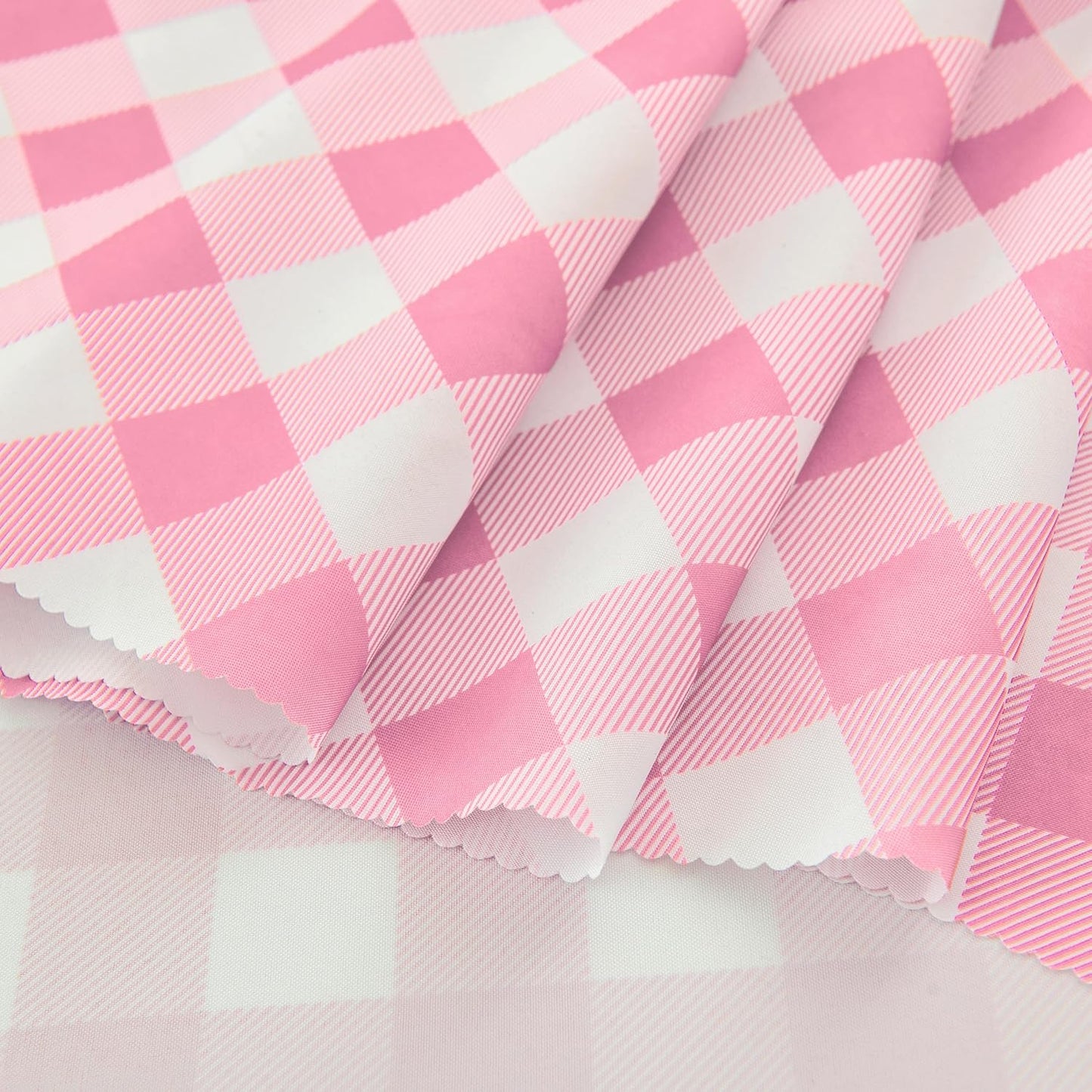 Waterproof Plaid Tablecloth Fabric - Round 25 Inch Classic Gingham Checker Table Cloth for Indoor/Outdoor Use - Buffalo Table Cover for Picnics, BBQs, and Parties