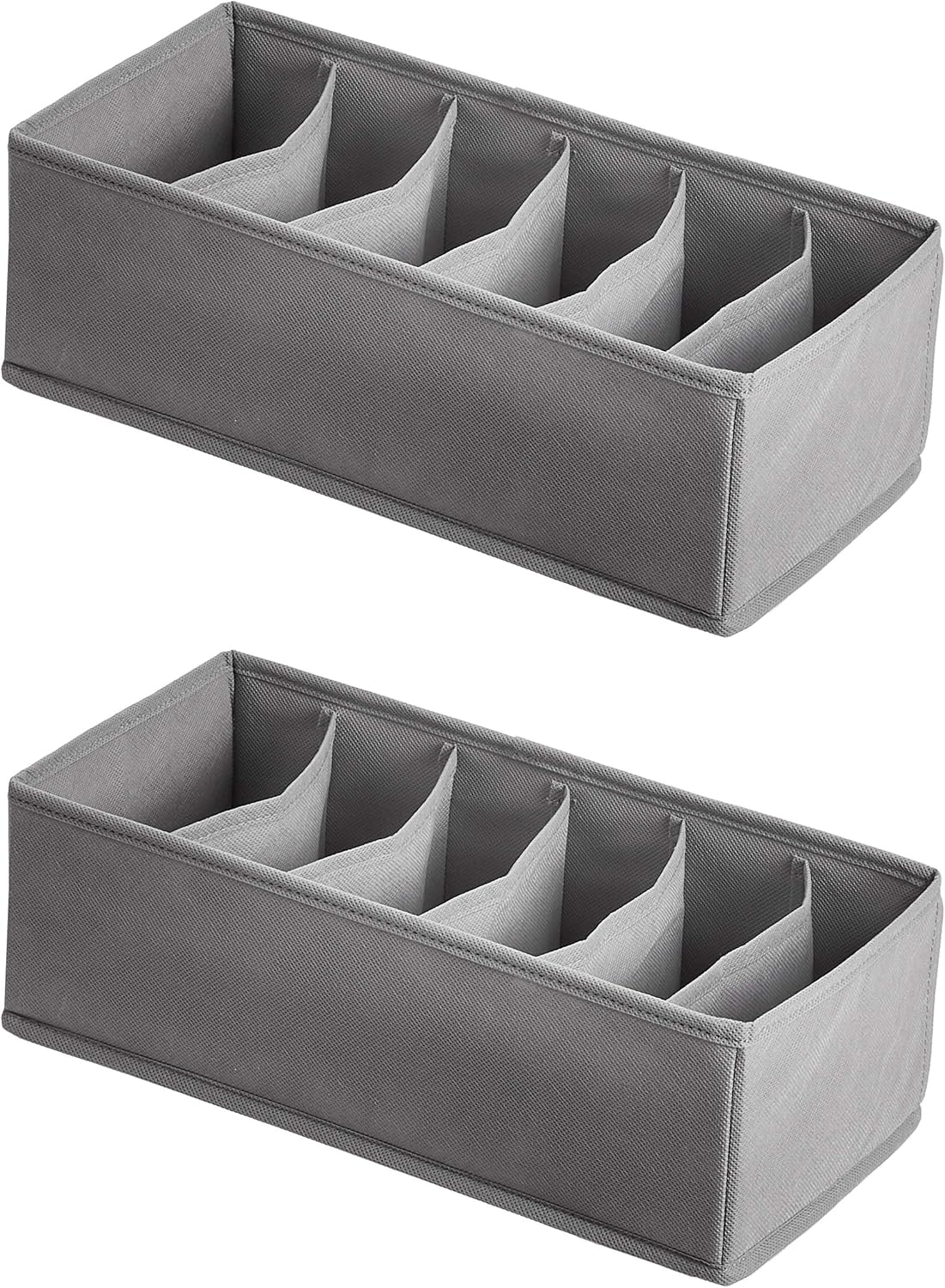 Amazon Basics Underwear Dresser Drawer Organizers, Pack of 2, Gray