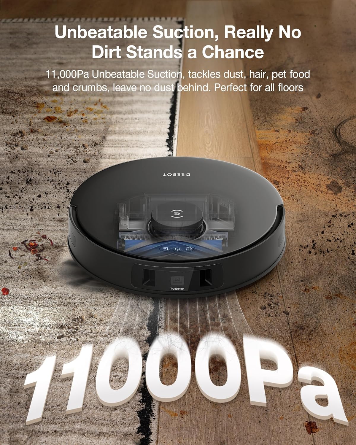 ECOVACS DEEBOT T30S Combo Robot Vacuum and Mop, All-in-One Cleaning Hub, 11000Pa, ZeroTangle Technology, TruEdge Adaptive Edge Mopping, Dual Self-Emptying, Hot Water Washing, Auto-Mop Lifting