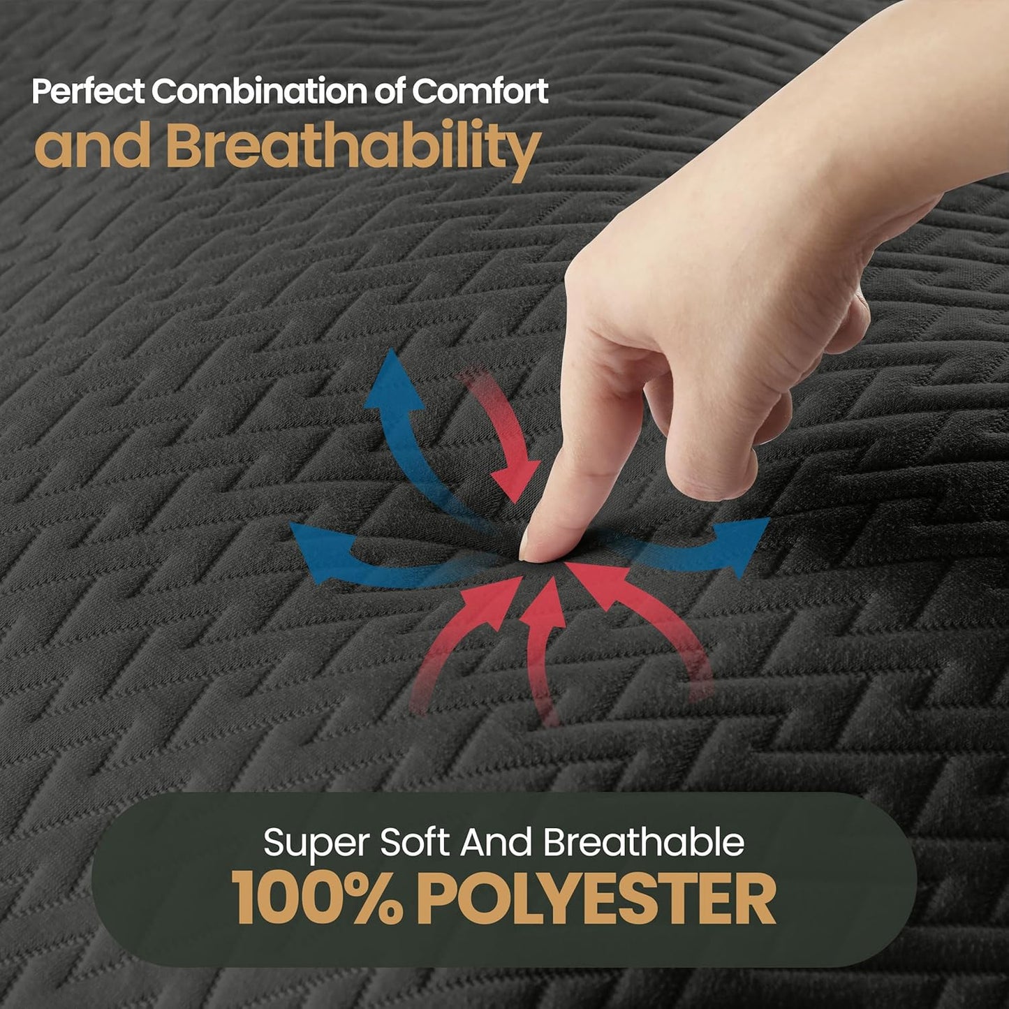 Utopia Bedding Waterproof Mattress Protector Twin Size (Gray), Premium 3D Air Soft Fabric Mattress Cover, Fits 15 Inches Deep, Breathable, Fitted Style with Stretchable Pockets