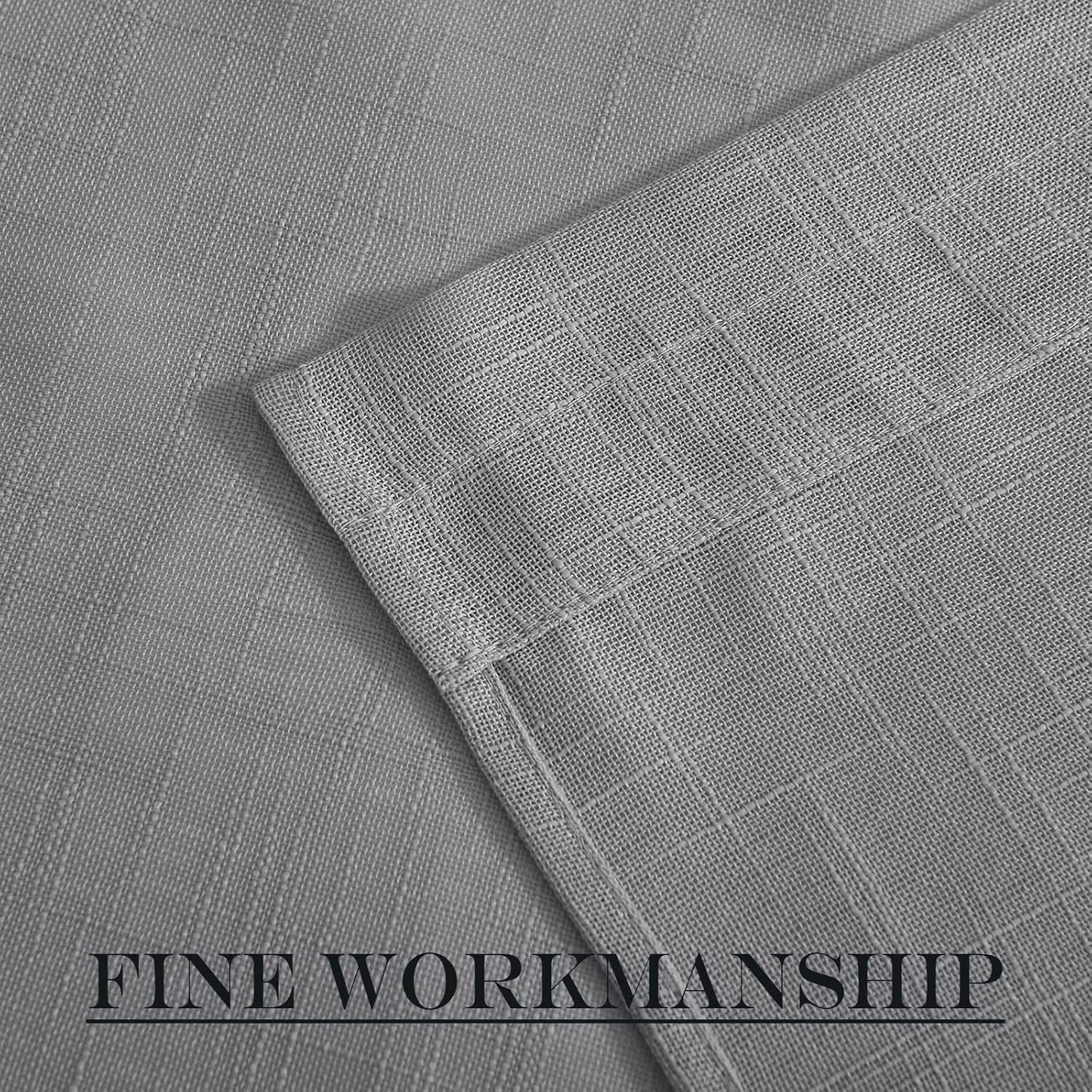 NICETOWN Linen French Door Curtains Privacy Light Reducing Window Coverings with Tieback Rod Pocket Front Back Glass Door Curtain, 25" W x 40" L, 1 Panel, Dark Grey