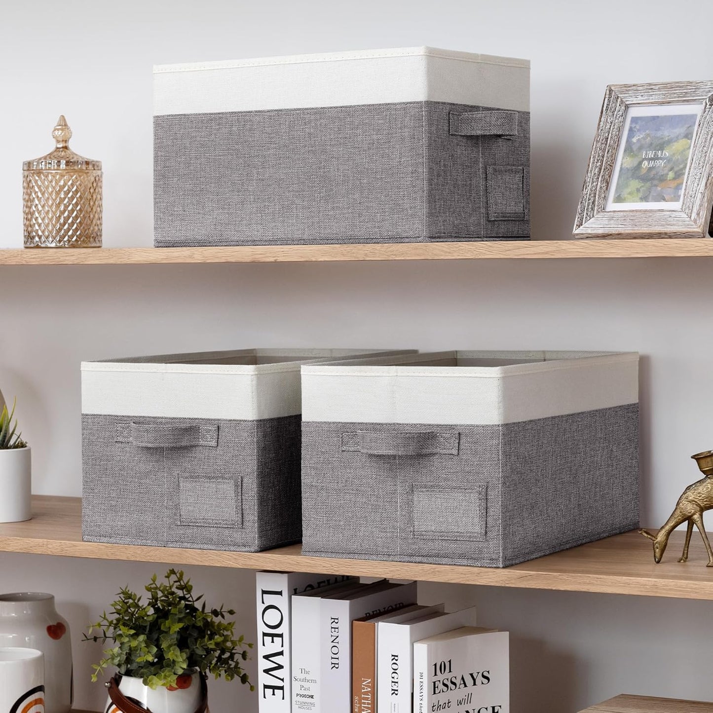 GRANNY SAYS Fabric Storage Bins for Clothes & Closet Organization - Collapsible, Decorative Boxes, Large, 3-Pack