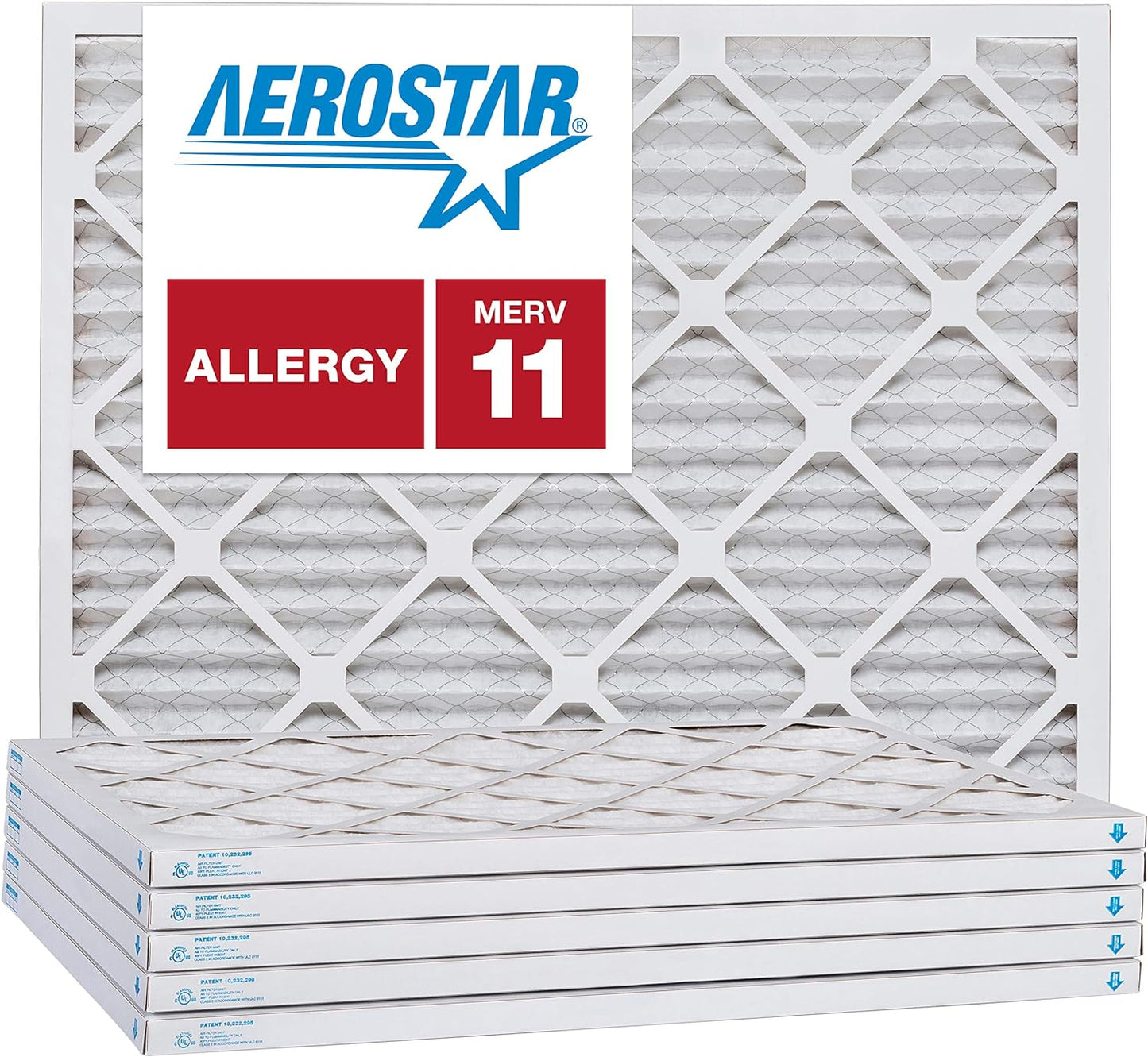 Aerostar 8x18x1 MERV 11, Pleated Air Filter, 8x18x1, Box of 6, Made in the USA
