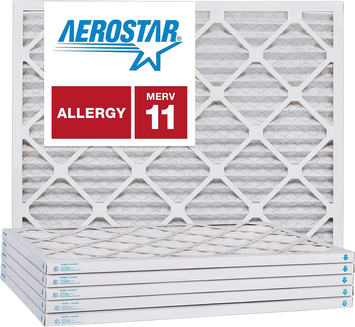 Aerostar 10x12x1 MERV 11, Pleated Air Filter, 10x12x1, Box of 6, Made in the USA