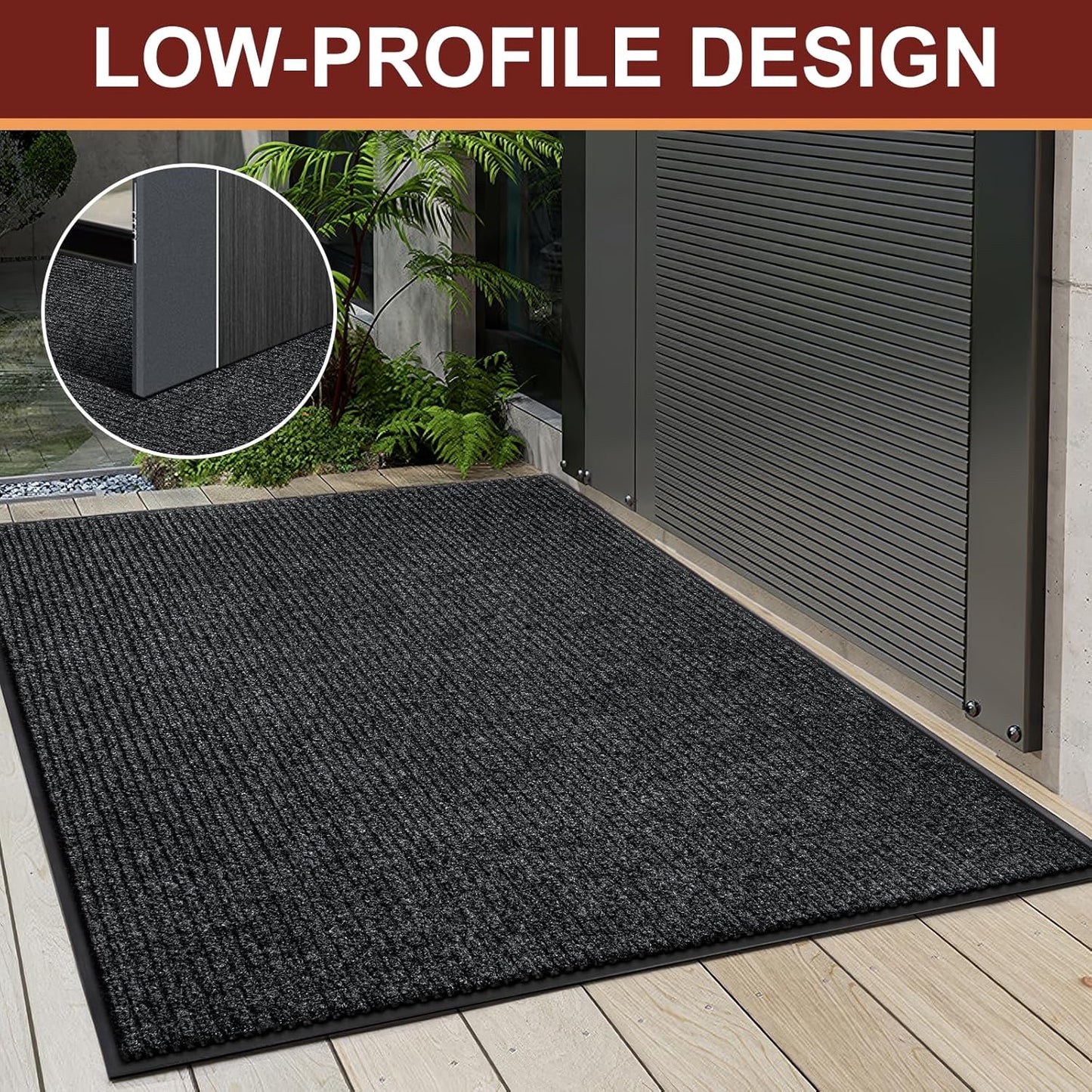 Vicwe Indoor Outdoor Door Mat, 4'x6' Heavy Duty Front Door Mat, Non-Slip Washable Doormats Entrance Mats, Dirt Resistant and Absorbent Doormat, Commercial Outdoor Entrance Floor Mat for Home Office