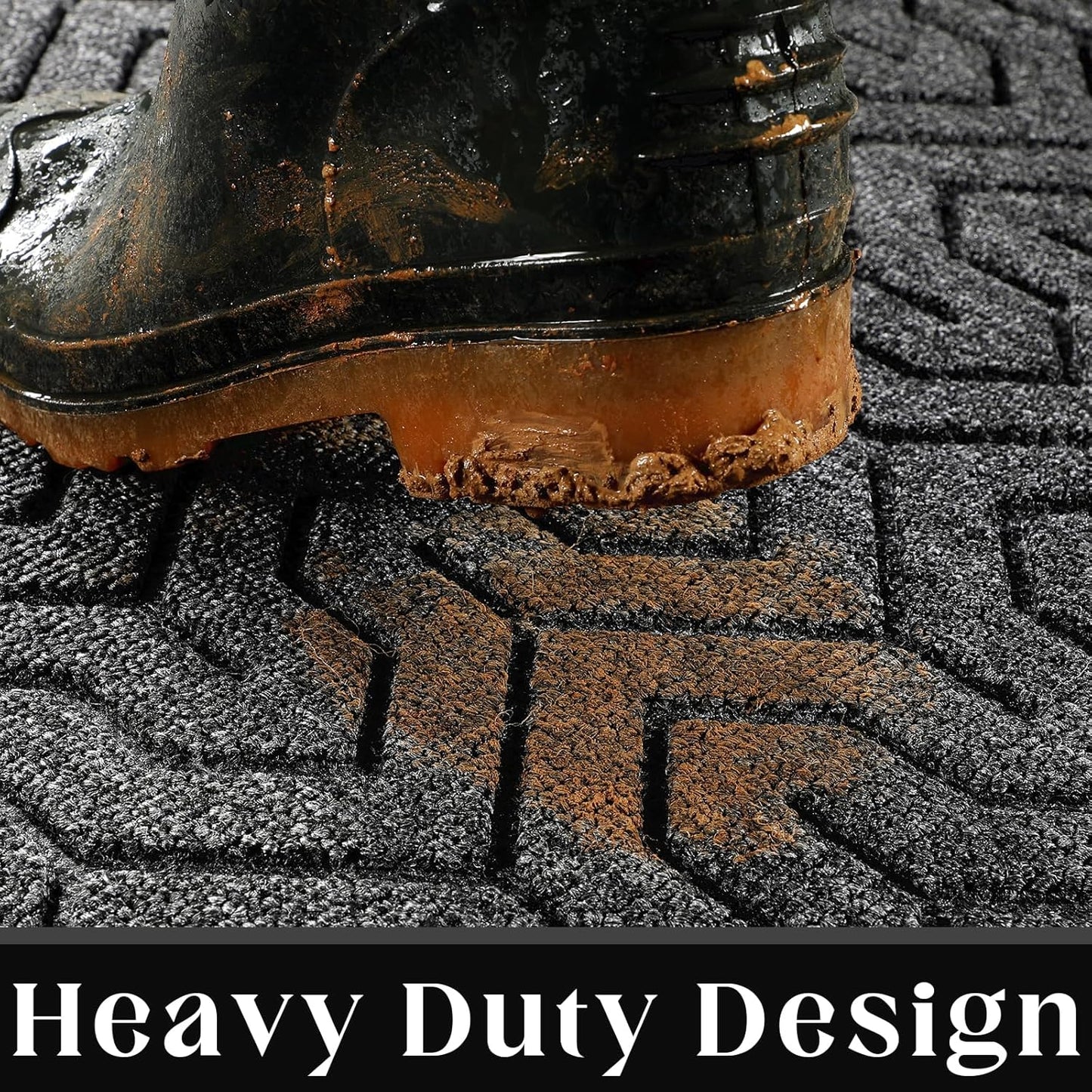 Yimobra Extra Large Door Mat Outside Entrance 60x32, Waterproof Heavy Duty Outdoor Mats for Front Door, Non Slip Rubber Entry Mat for Garage Patio, Easy Clean, Mix Grey