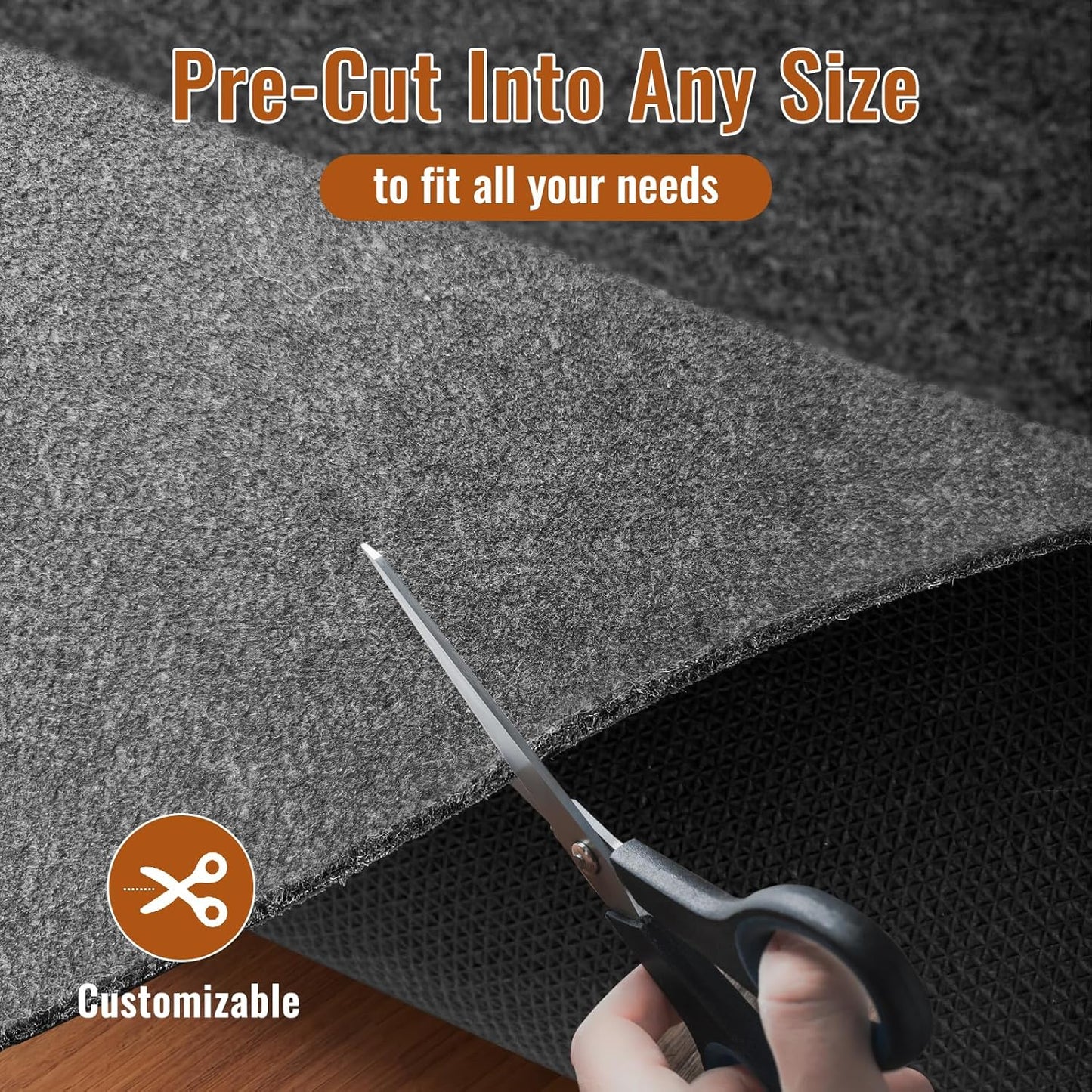 Felt Rug Pad, 5 x 8 Ft Rubber Non-Slip Rug Pad Gripper, Keep Rugs Secure and in Place, Extra Strong Under Carpet Mat Cushion - for All Floors