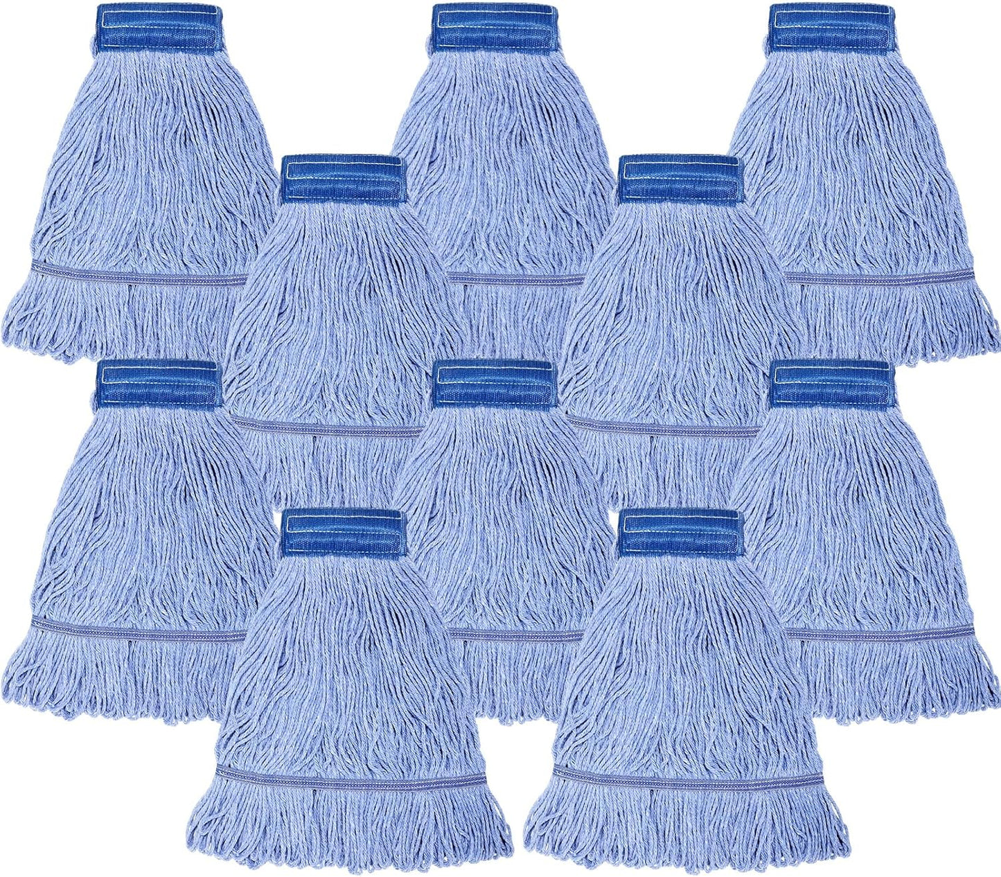 Gejoy 10 Pack 24oz Mop Head Replacement Commercial Cleaning Mop Head Wet String Heavy Duty Cotton Industrial Mophead for Floor Cleaning