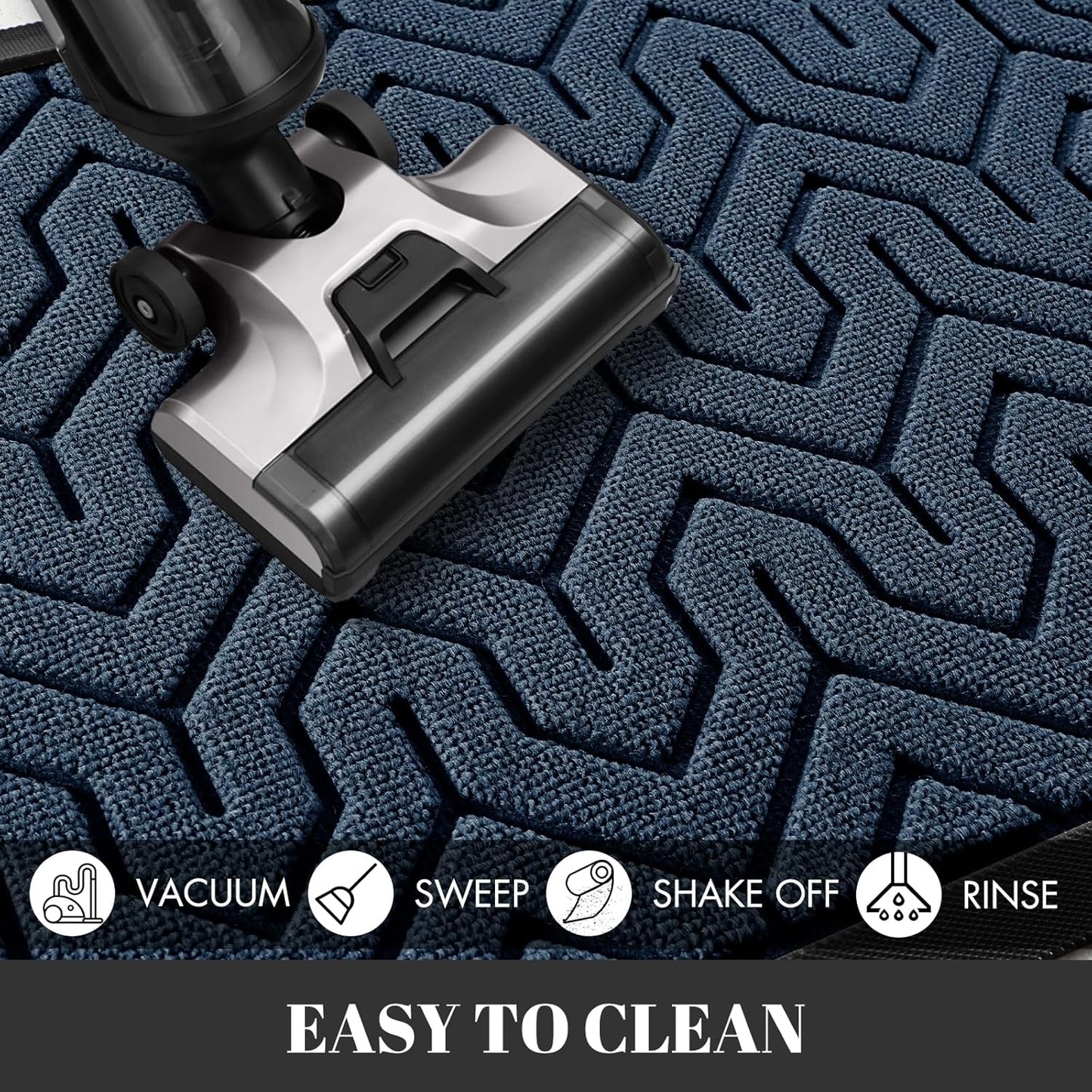 Yimobra 72x24 Indoor Outdoor Runner Rug, Heavy-Duty Waterproof Entrance Mat for High Traffic Areas, Commercial Grade Welcome Door Mat, Easy Clean, Blue