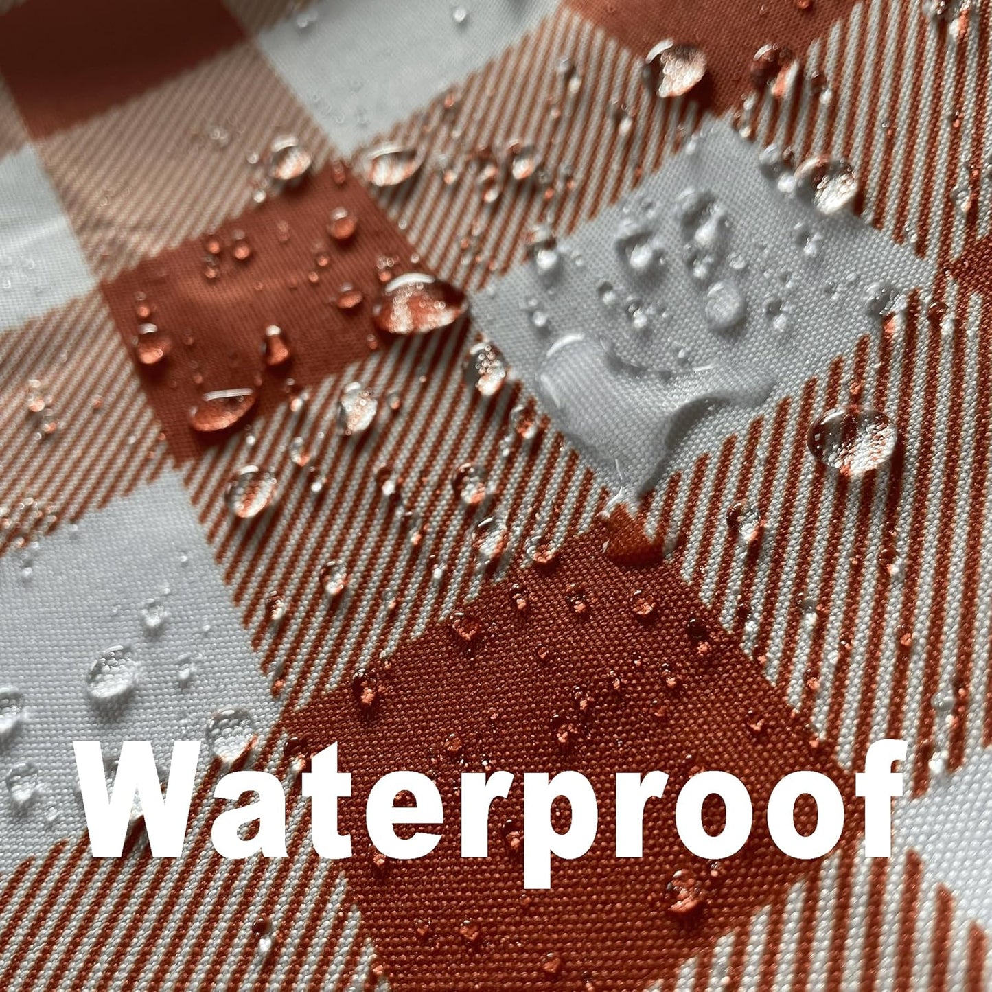 Waterproof Plaid Tablecloth Fabric - Square 58x58 Inch Classic Gingham Checker Table Cloth for Indoor/Outdoor Use - Buffalo Table Cover for Picnics, BBQs, and Parties