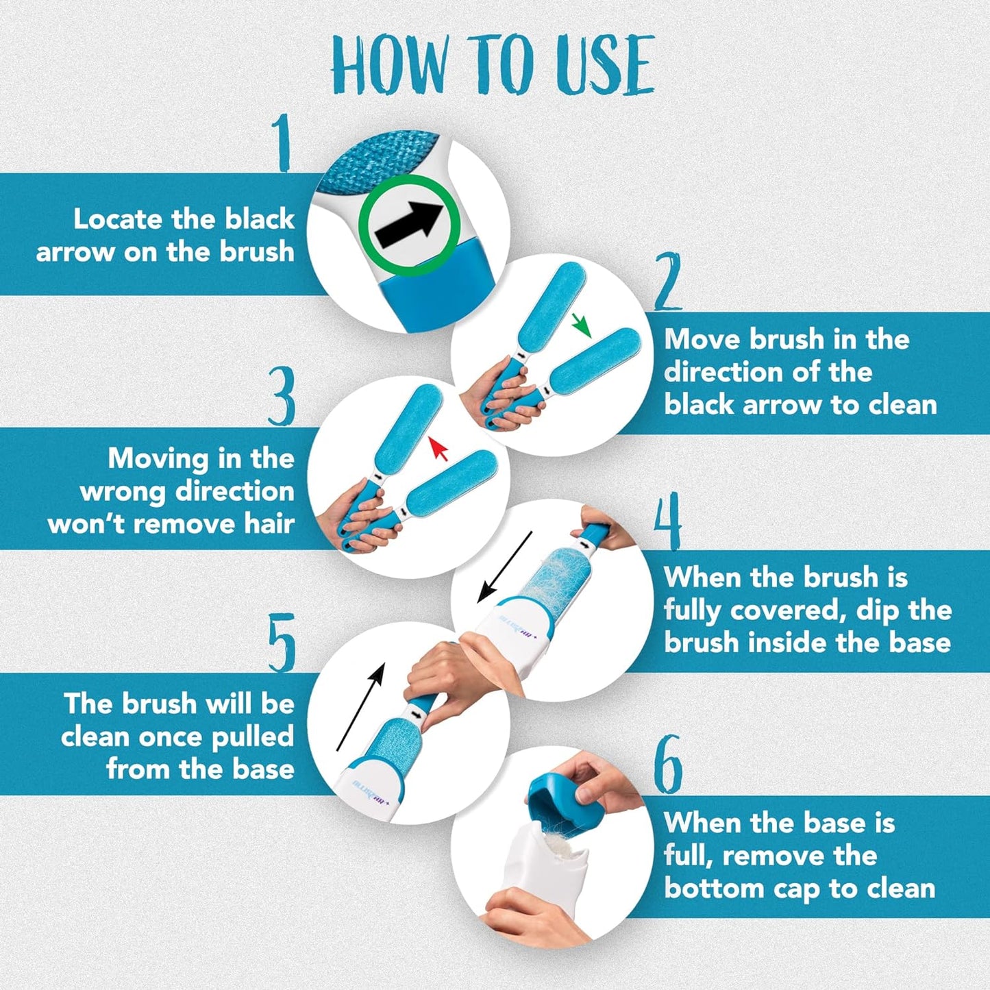 Lint Brush and Pet Hair Remover for Laundry, Clothes, Couches, Car Seats, Furniture and Fabric. Reusable Dog and Cat Fur Wizard Hair Removal Brush. ALLISTAR (Sky Blue)