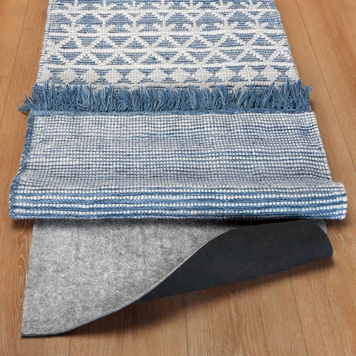 RUGPADUSA - Dual Surface - 2'x12' - 1/8" Thick - Felt + Rubber - Non-Slip Backing Rug Pad - Adds Low-Profile Comfort and Protection