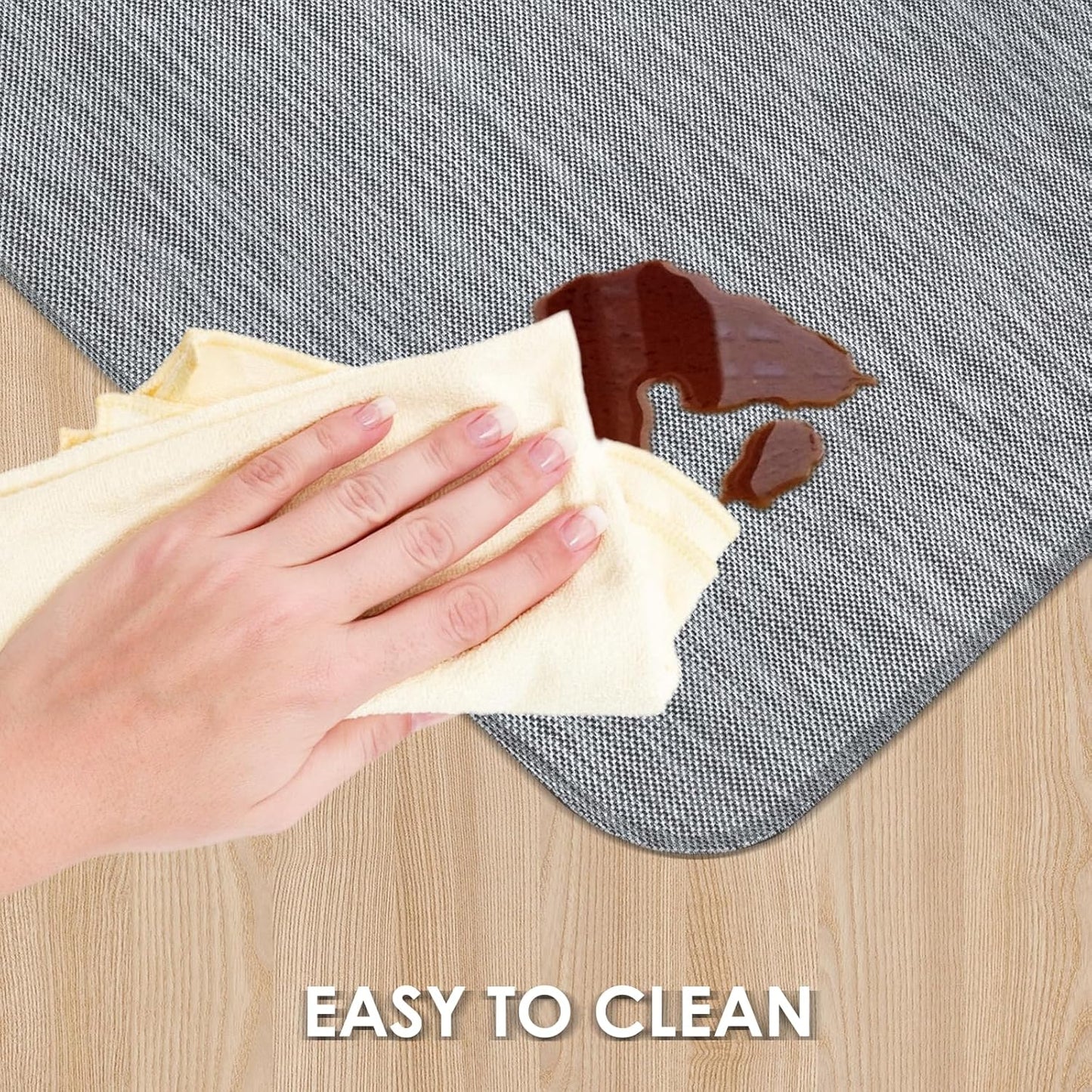 Kuyal Office Chair Mat for Hardwood Floor, 44" x58" Heavy Duty Desk Chair Mat for Office & Home, Anti Slip, Non-Curve Computer Chair Protector Mat, Light Gray