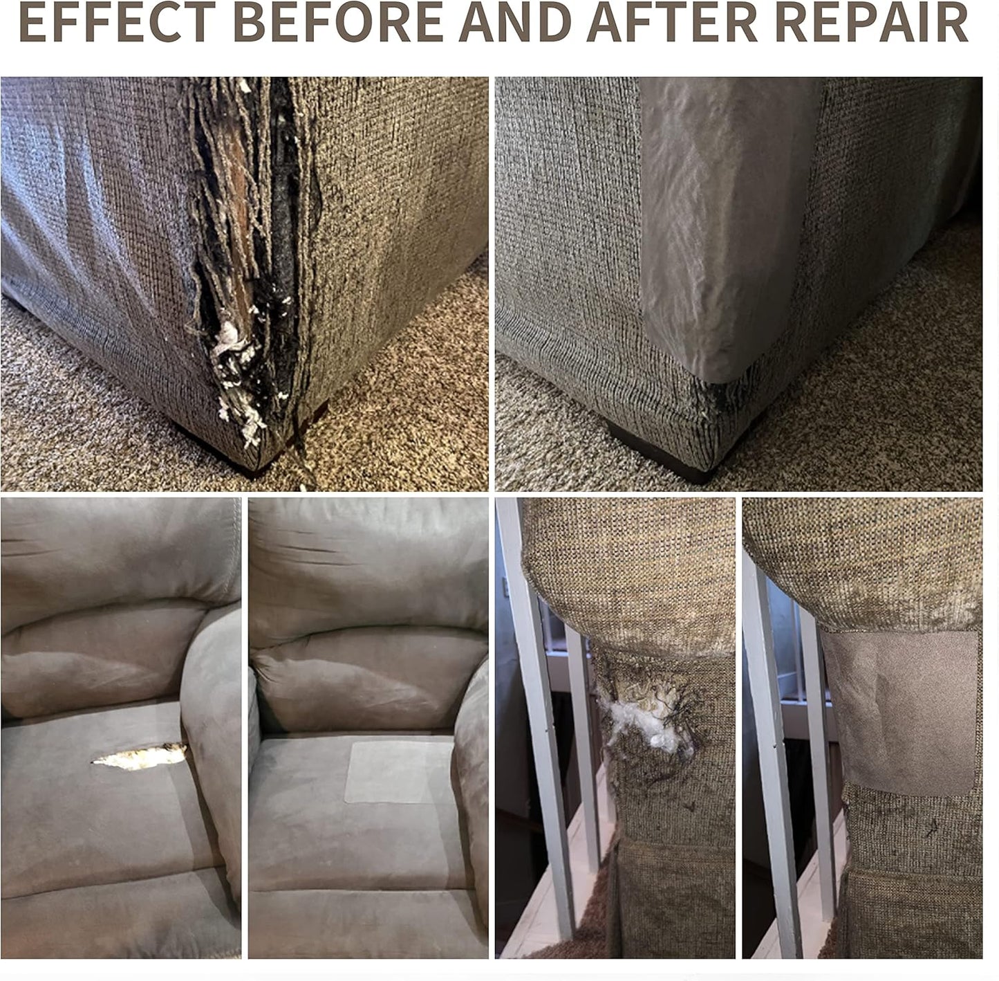 Fine Linen Fabric Patches, Self-Adhesive, Extra Large 12x40 Inch, Multi Color, for Sofa & Clothes Repair