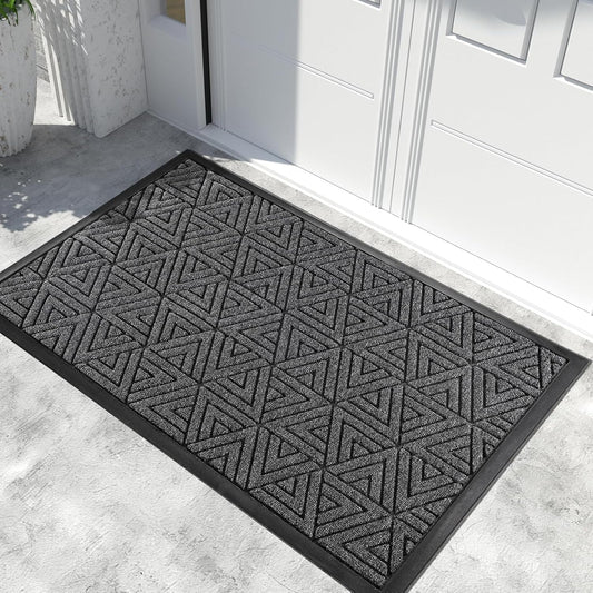 Yimobra Extra Large Door Mat 60x32, All-Weather Waterproof Non-Slip Welcome Matt Outdoor, Heavy Duty Non Slip Doormat for Entryway for Patio and Garage Indoor, Easy Clean, Mix Grey
