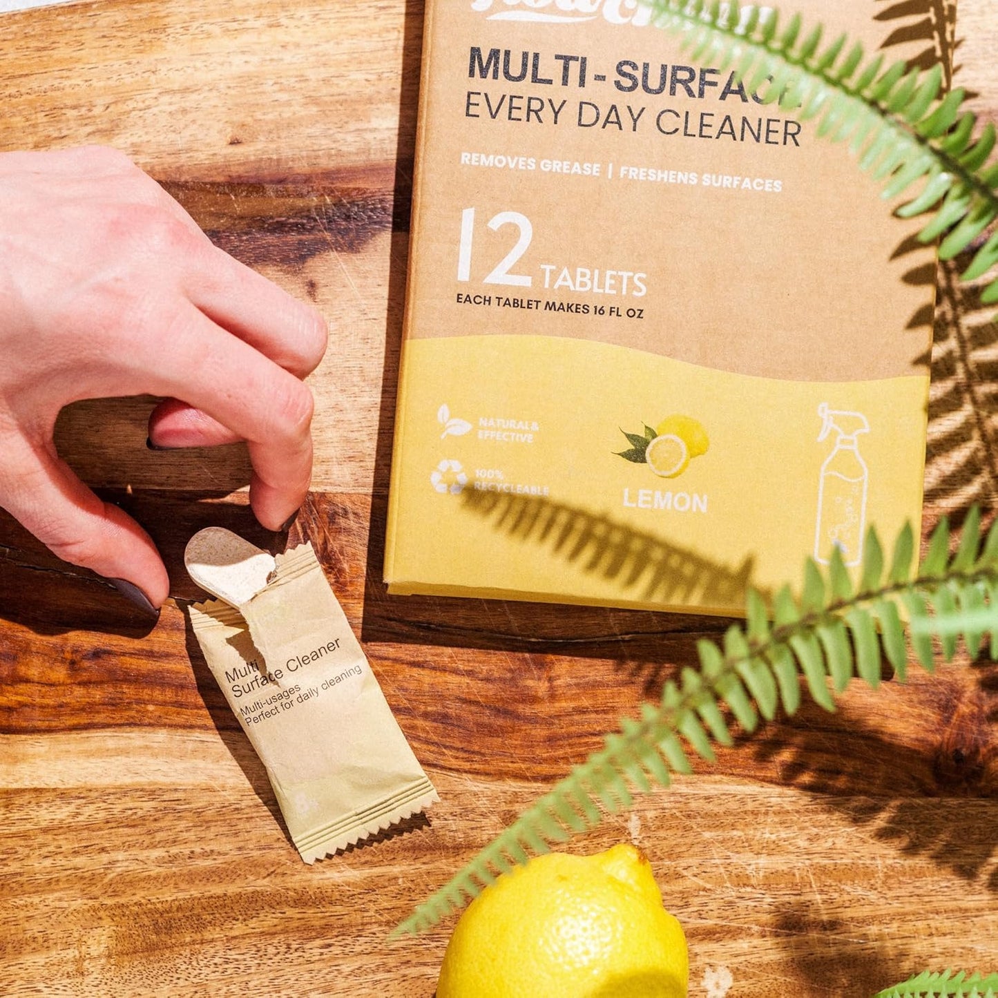 All Purpose Cleaner Concentrate Refills, Multi Surface Clean Refill,No Toxic Cleaning Tablets(12Pack)-Makes 192 fl oz(12x16Fl oz)Bottles of Spray Cleaner for Household&Kitchen Cleaning-Lemon