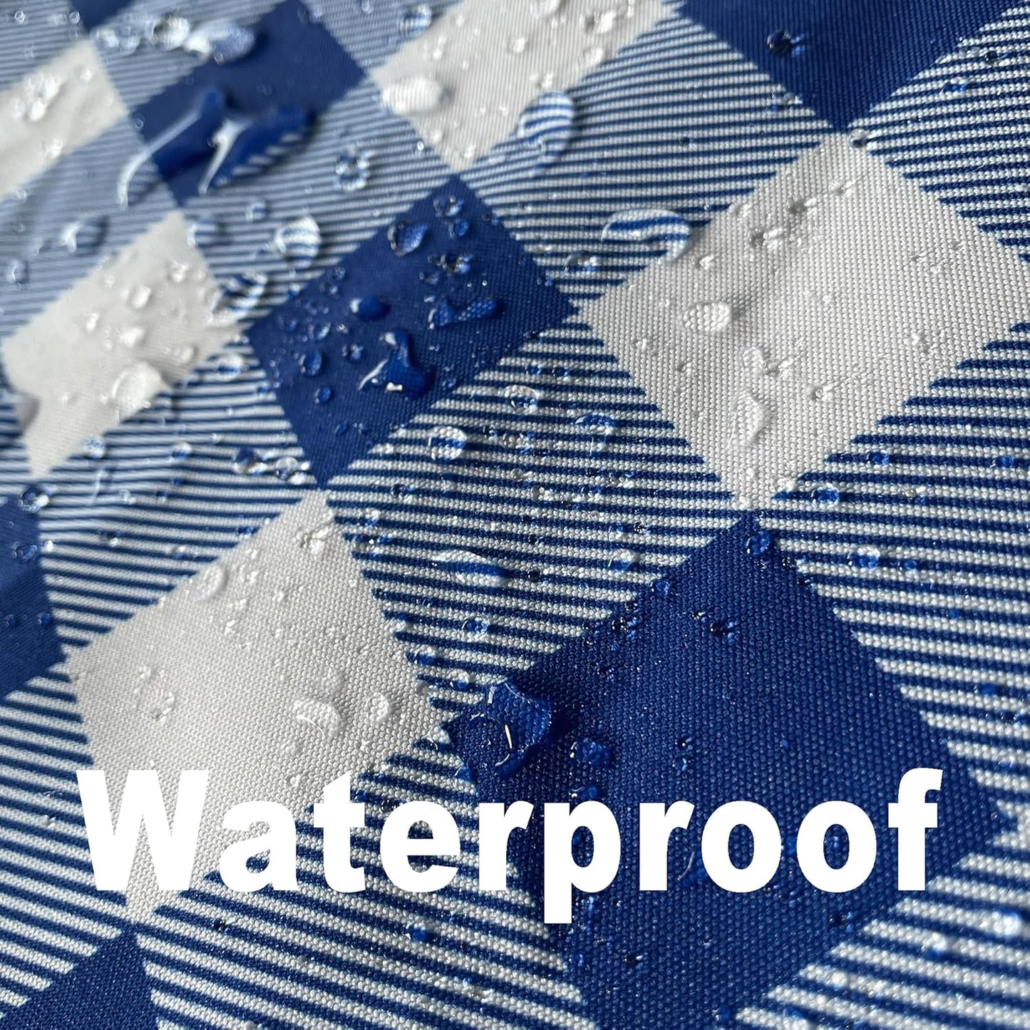 Waterproof Plaid Tablecloth Fabric - Round 70 Inch Classic Gingham Checker Table Cloth for Indoor/Outdoor Use - Buffalo Table Cover for Picnics, BBQs, and Parties