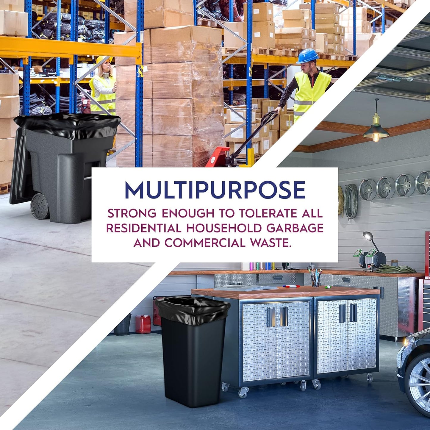 OX Plastics Black Trash Bags - Heavy Duty Garbage Bags, Extra Thick Unscented Large Trash Can Liners for Home, Outdoor, and Commercial Use - 13 Gallon, 200 Count