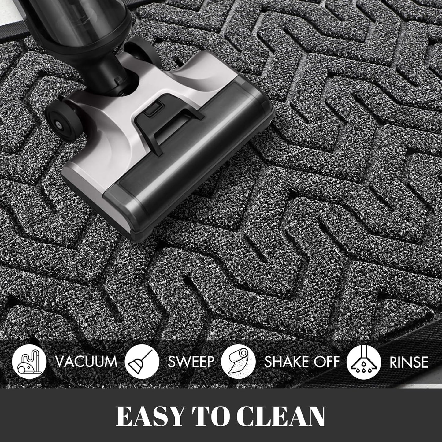 Yimobra 72x24 Indoor Outdoor Runner Rug, Heavy-Duty Waterproof Entrance Mat for High Traffic Areas, Commercial Grade Welcome Door Mat, Easy Clean, Mix Grey