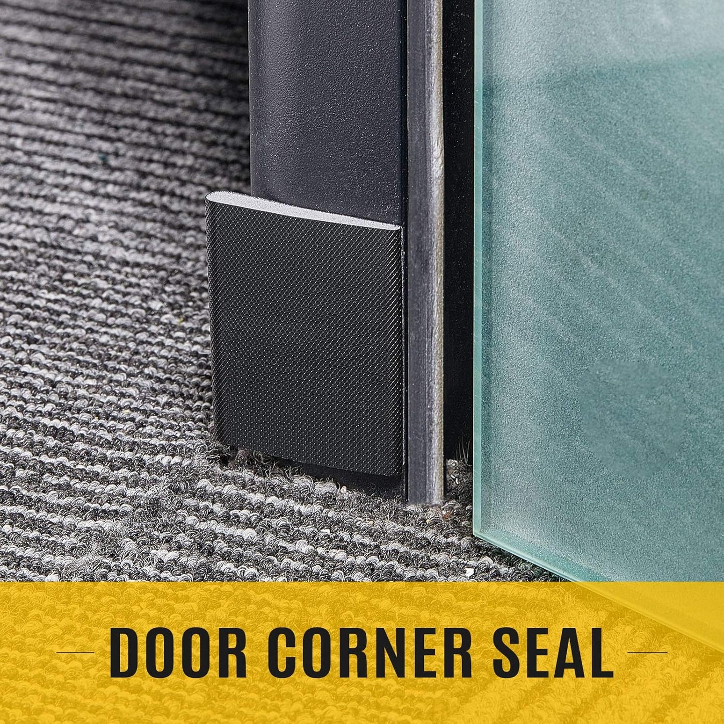 Zonon 16 Pieces Door Corner Seal Weatherstripping Exterior Door Frame Seal Draft Stopper Adhesive Corner Pads for Weather Stripping and Draft Protection (Black)