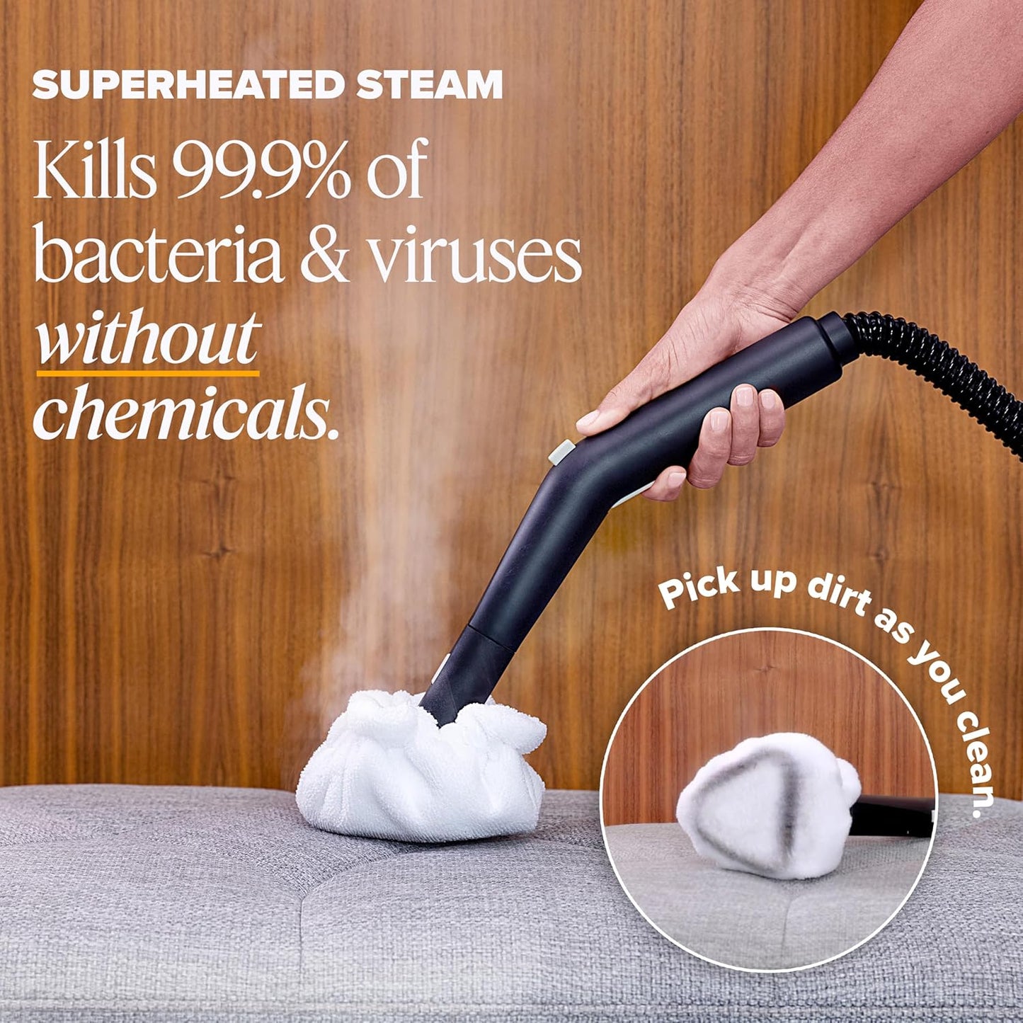 Dupray Neat Steam Cleaner with 40-Piece Accessory Kit, Powerful, chemical-free cleaning for floors, cars, tiles, grout, and more. *Kills 99.9% of Bacteria & Viruses