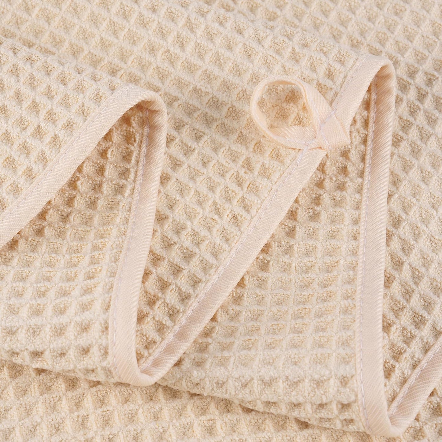 POLYTE Microfiber Oversize Quick Dry Lint Free Bath Towel, 60 x 30 in, 4 Pack (Waffle Weave)