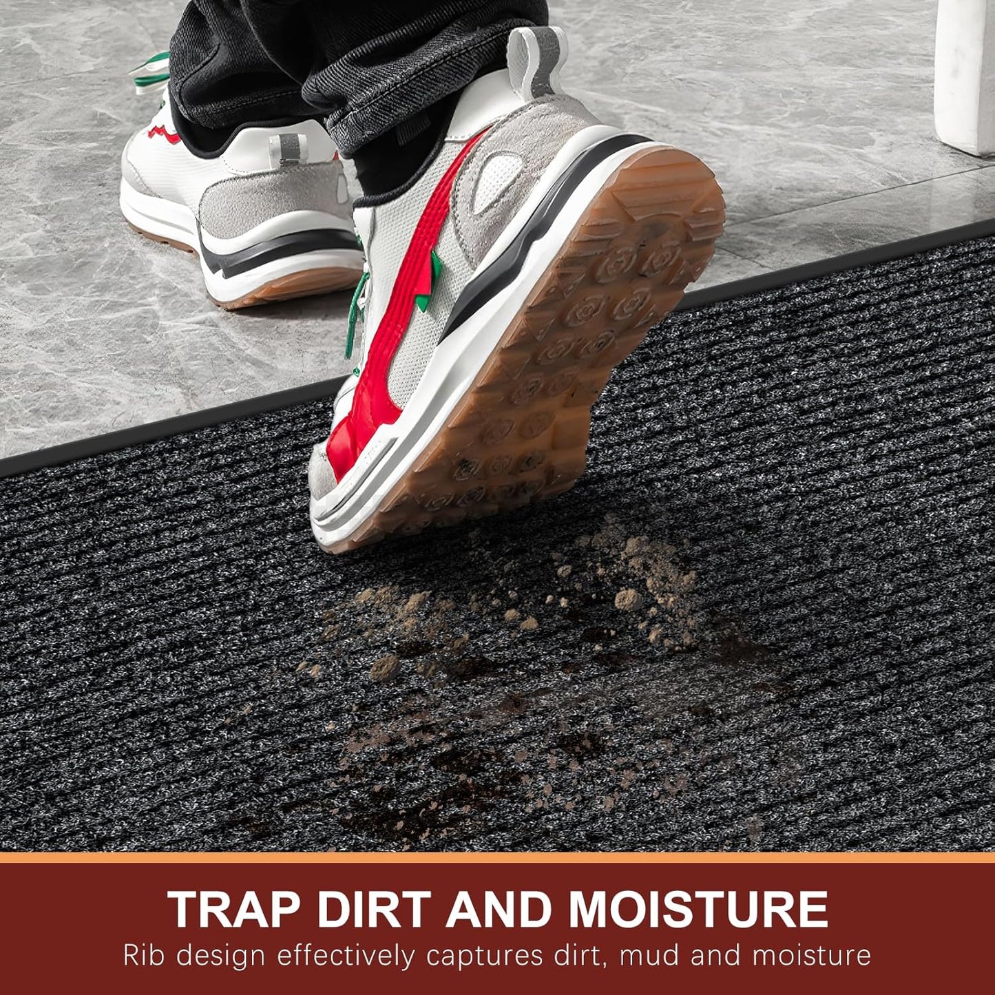 Vicwe Indoor Outdoor Door Mat, 2'x4' Heavy Duty Front Door Mat, Non-Slip Washable Doormats Entrance Mats, Dirt Resistant and Absorbent Doormat, Commercial Outdoor Entrance Floor Mat for Home Office