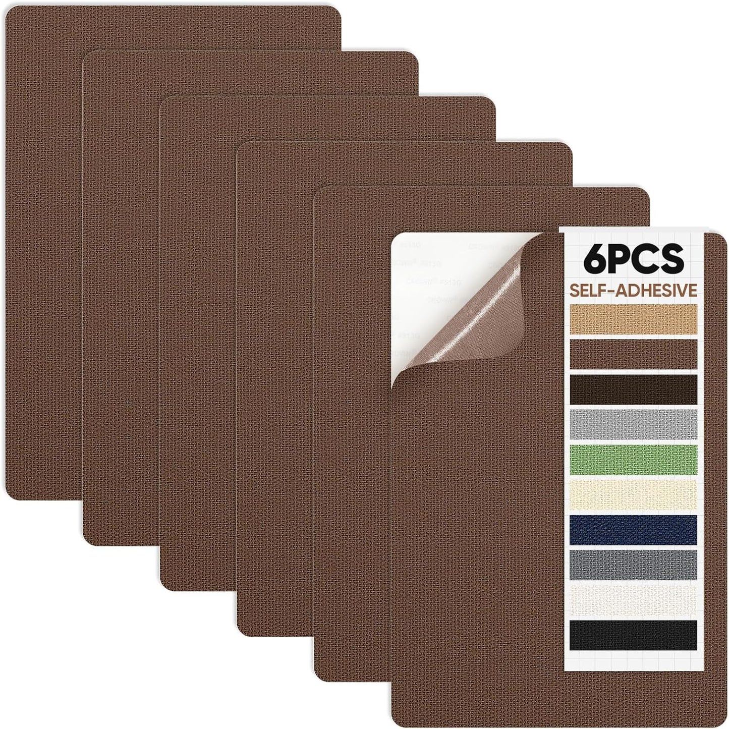 Canvas Patch 5.5 x 8 Inches 6Pcs Self-Adhesive Waterproof Canvas Patch Kit for Repairing Tents,Sofas,Boat Covers,Camping Chair,Awnings,Car Seats.(Brown)