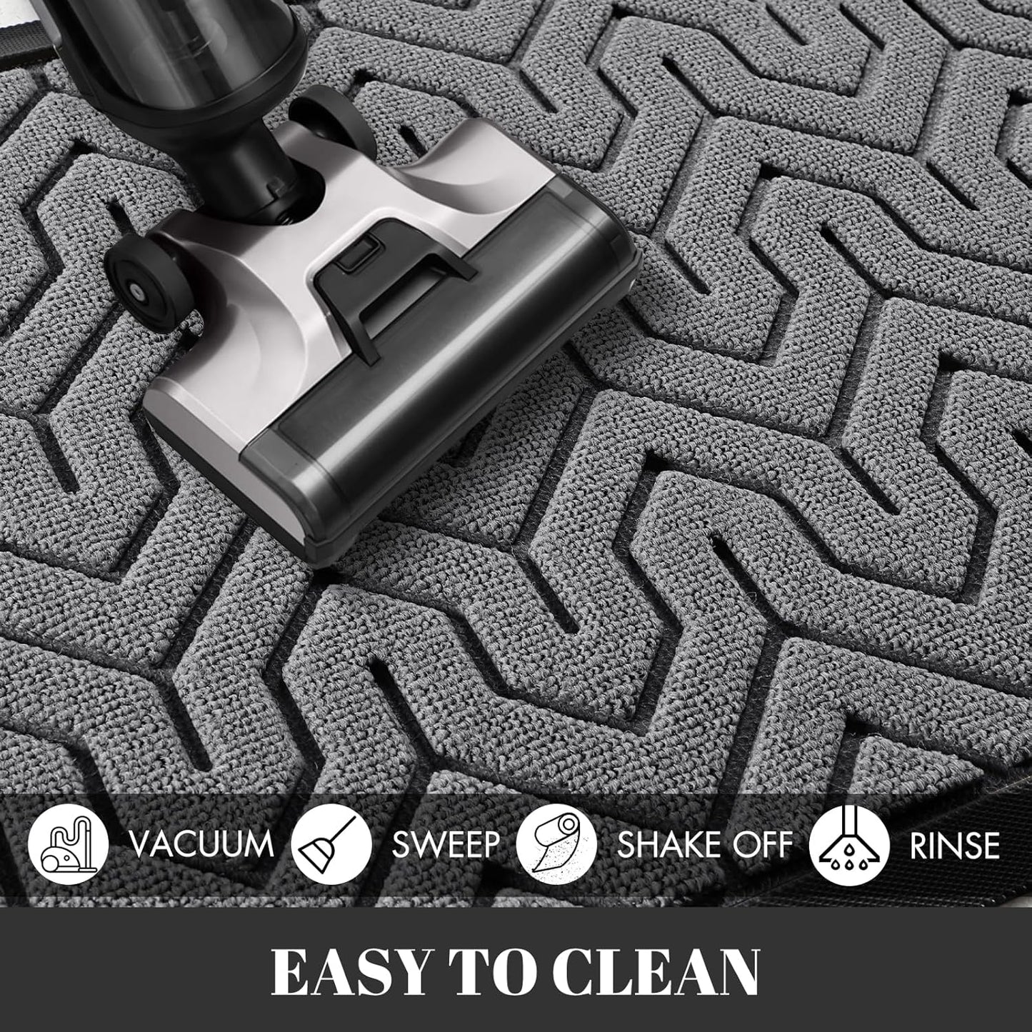 Yimobra 72x24 Indoor Outdoor Runner Rug, Heavy-Duty Waterproof Entrance Mat for High Traffic Areas, Commercial Grade Welcome Door Mat, Easy Clean, Grey