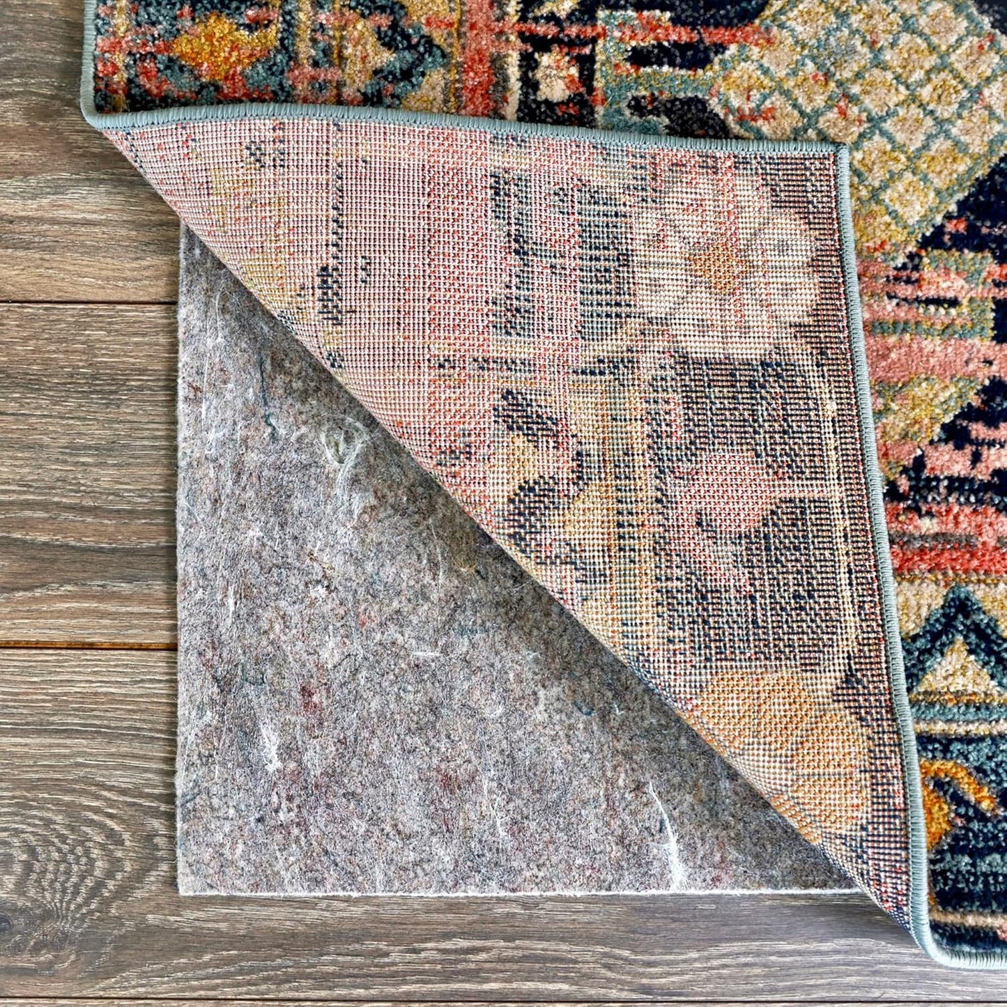 RUGPADUSA - Dual Surface - 3'x5' - 1/8" Thick - Felt + Rubber - Non-Slip Backing Rug Pad - Adds Low-Profile Comfort and Protection