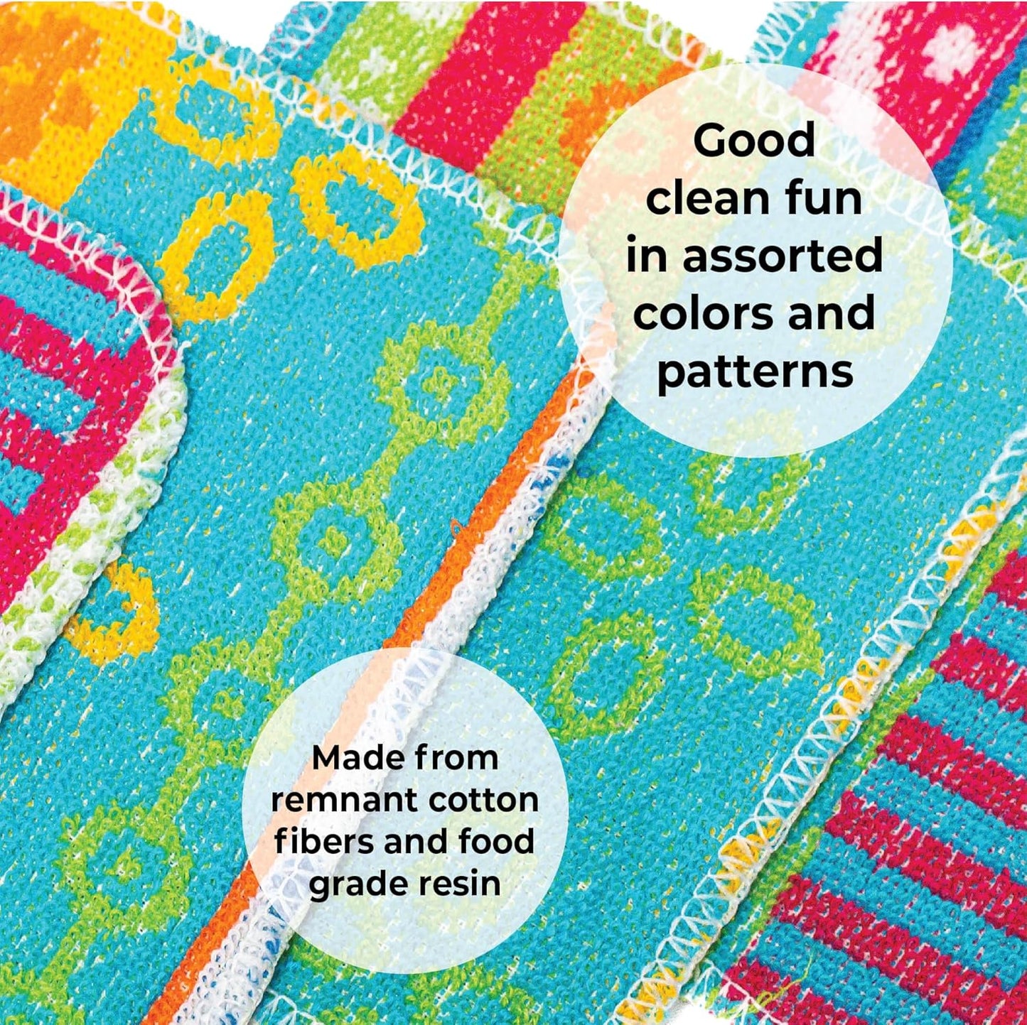 Skoy Scrub, 4-Pack Reusable, Non-Scratching Dish Scrubber for Kitchen and Household Cleaning, Planet-Friendly, Dishwasher Safe Soft Scrub, Monochromatic Colors