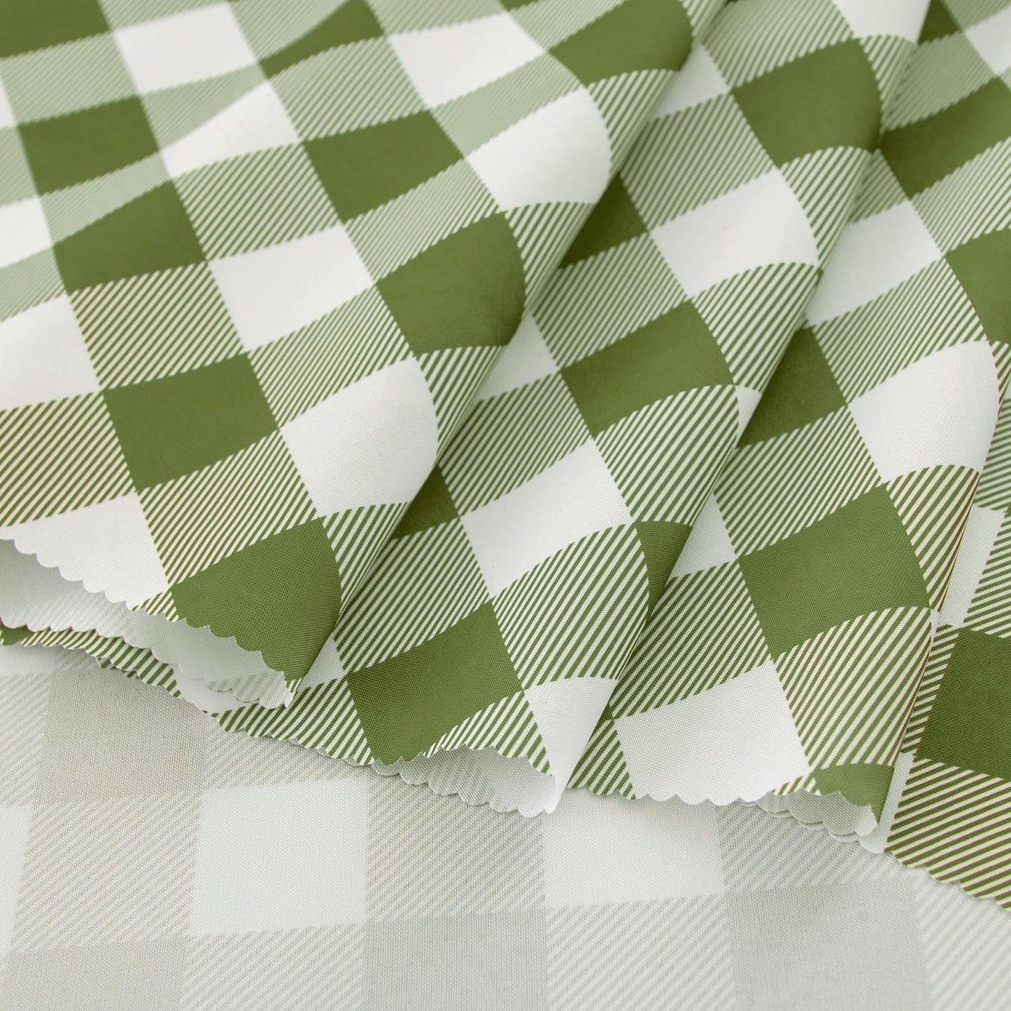 Waterproof Plaid Tablecloth Fabric - Round 90 Inch Classic Gingham Checker Table Cloth for Indoor/Outdoor Use - Buffalo Table Cover for Picnics, BBQs, and Parties