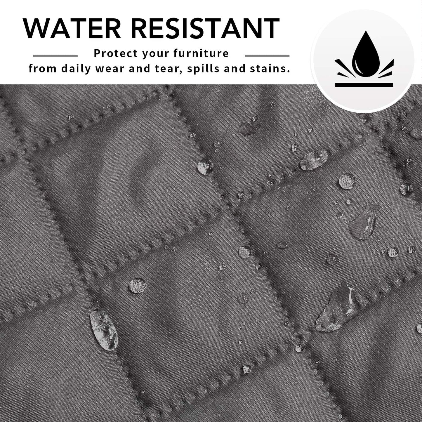 Easy-Going L Shape Sectional Couch Cover - Chaise Slip Cover Reversible Sofa Protector for Pets & Kids (Small, Gray/Gray)