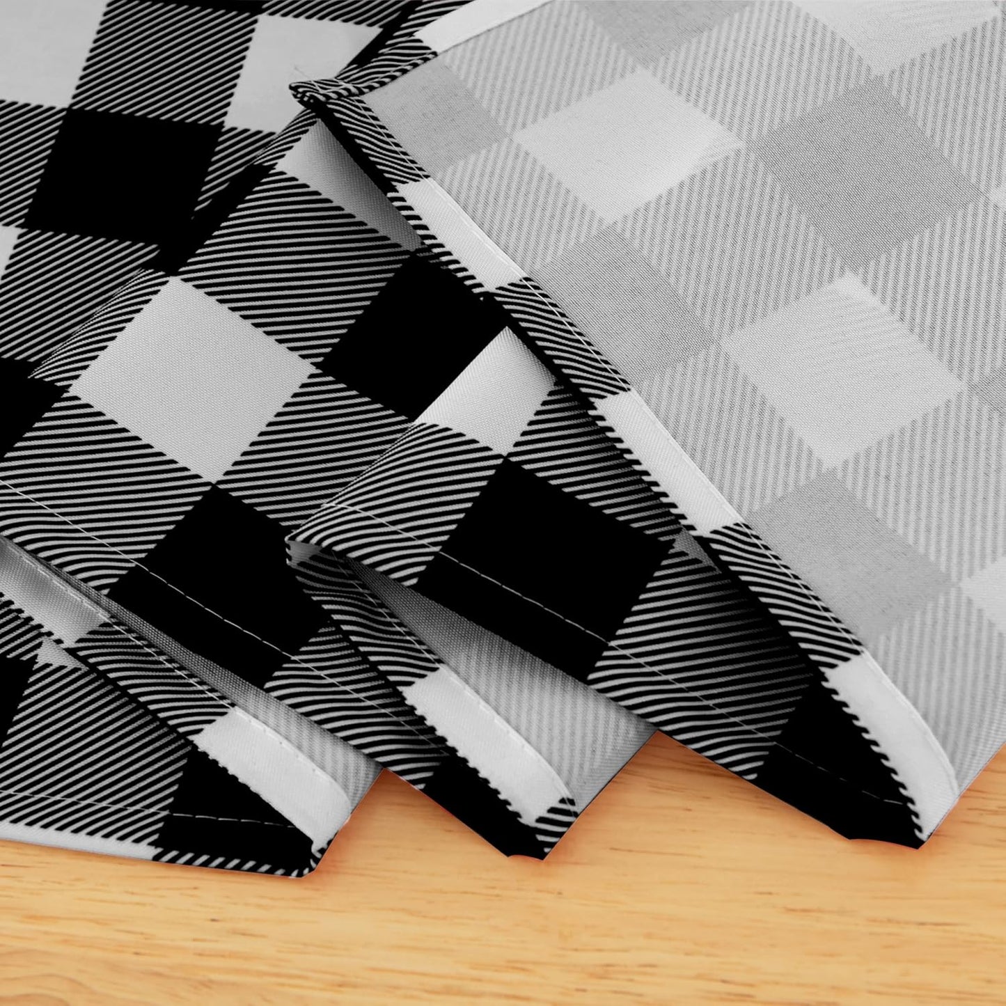 Waterproof Checkered Tablecloth Runner Fabric - Rectangle 12x108 Inch Classic Gingham Buffalo Plaid Table Cloth for Indoor/Outdoor Use - Table Cover for Kitchen, BBQs, and Parties
