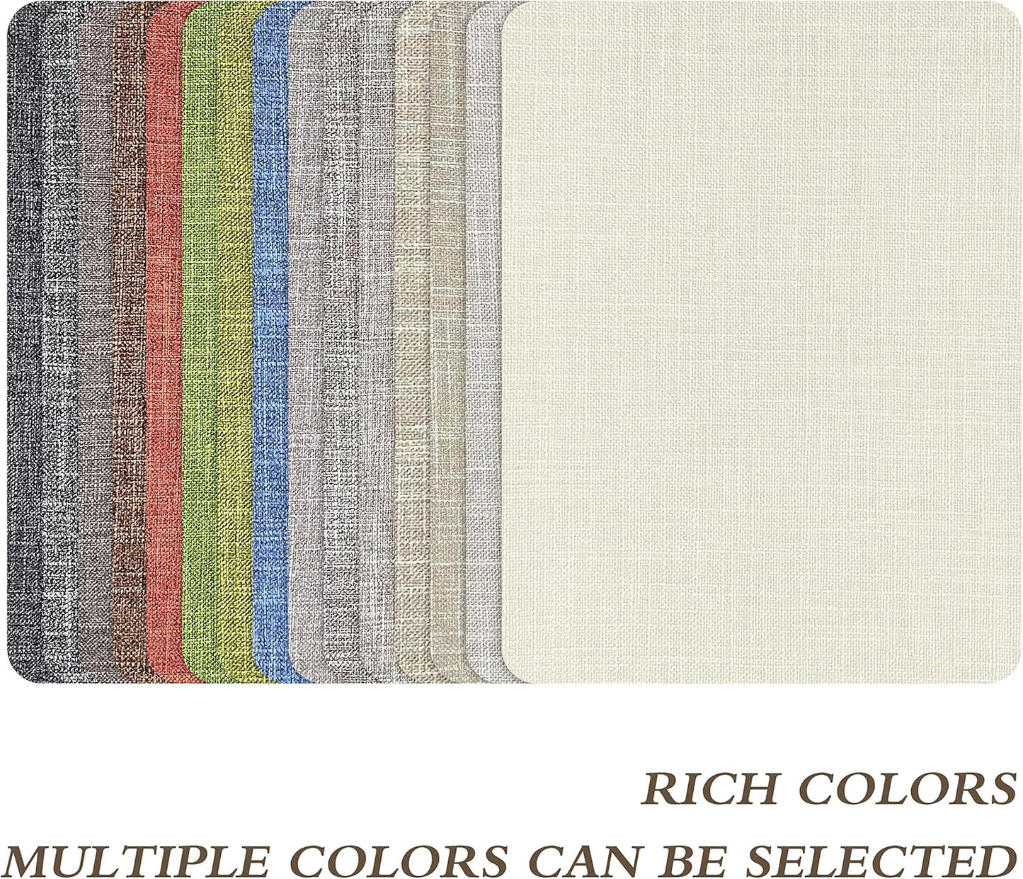 KING MOUNTAIN Fine Linen Fabric Patches, Self-Adhesive, 8x11 inch Extra Size, Multi Color, For Linen Sofa and Clothes Repair