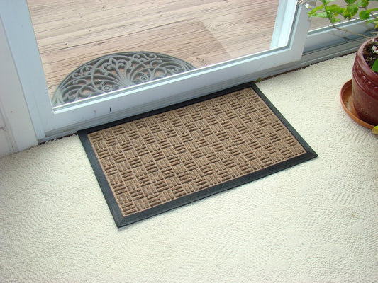 Kempf Water Retainer Entrance Mat, Indoor Outdoor Rubber Rug, Moisture Trapping, Absorbent Mat, 18 by 30-Inch, Brown